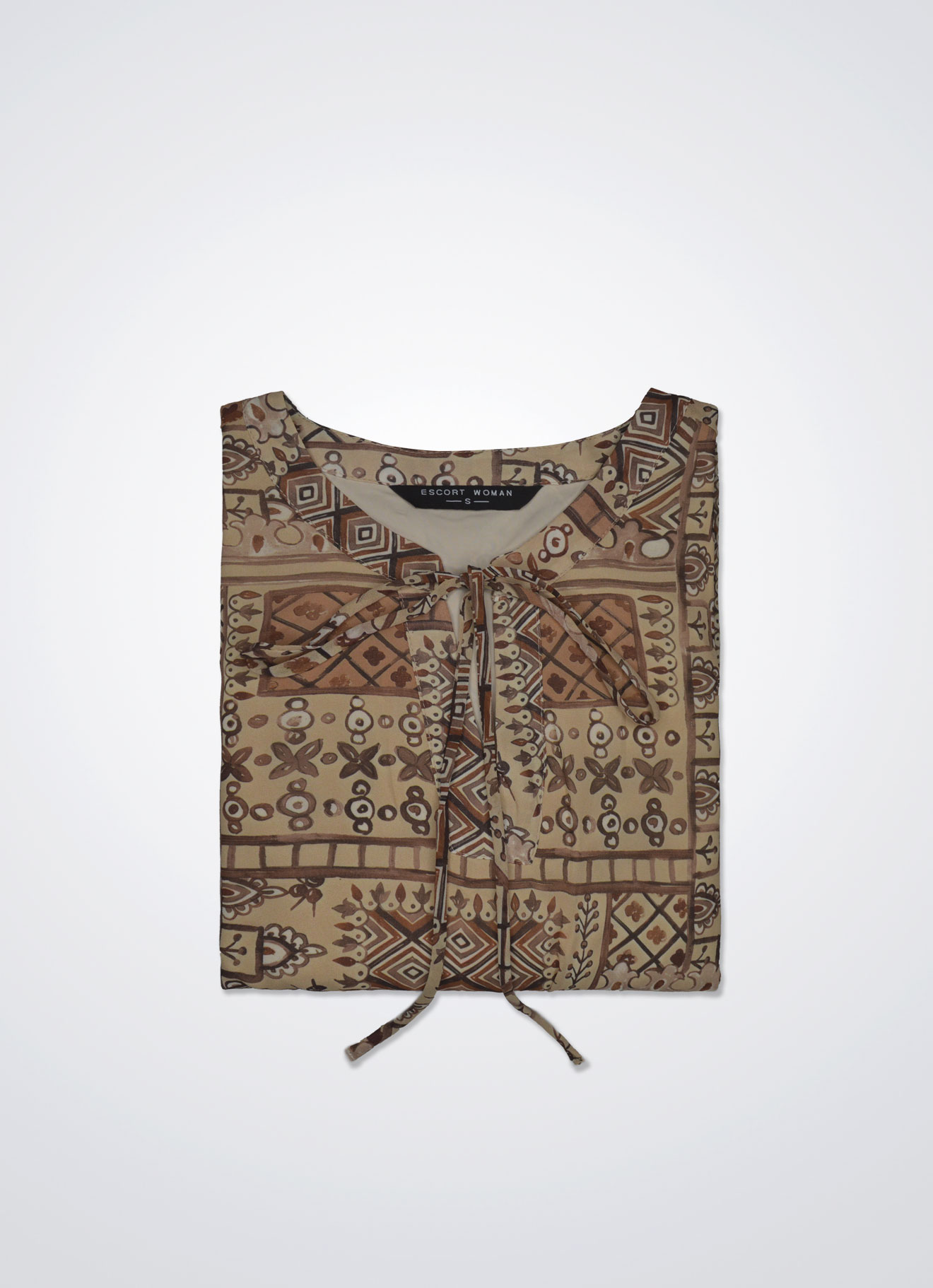 Autumn-Blonde by Tie Neck Dress