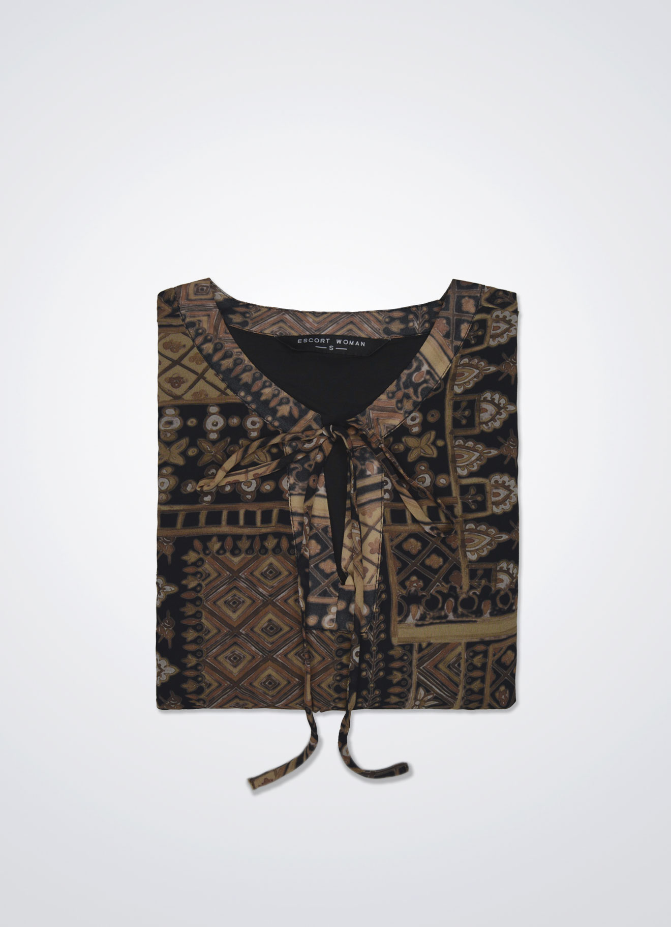 Curry by Tie Neck Dress