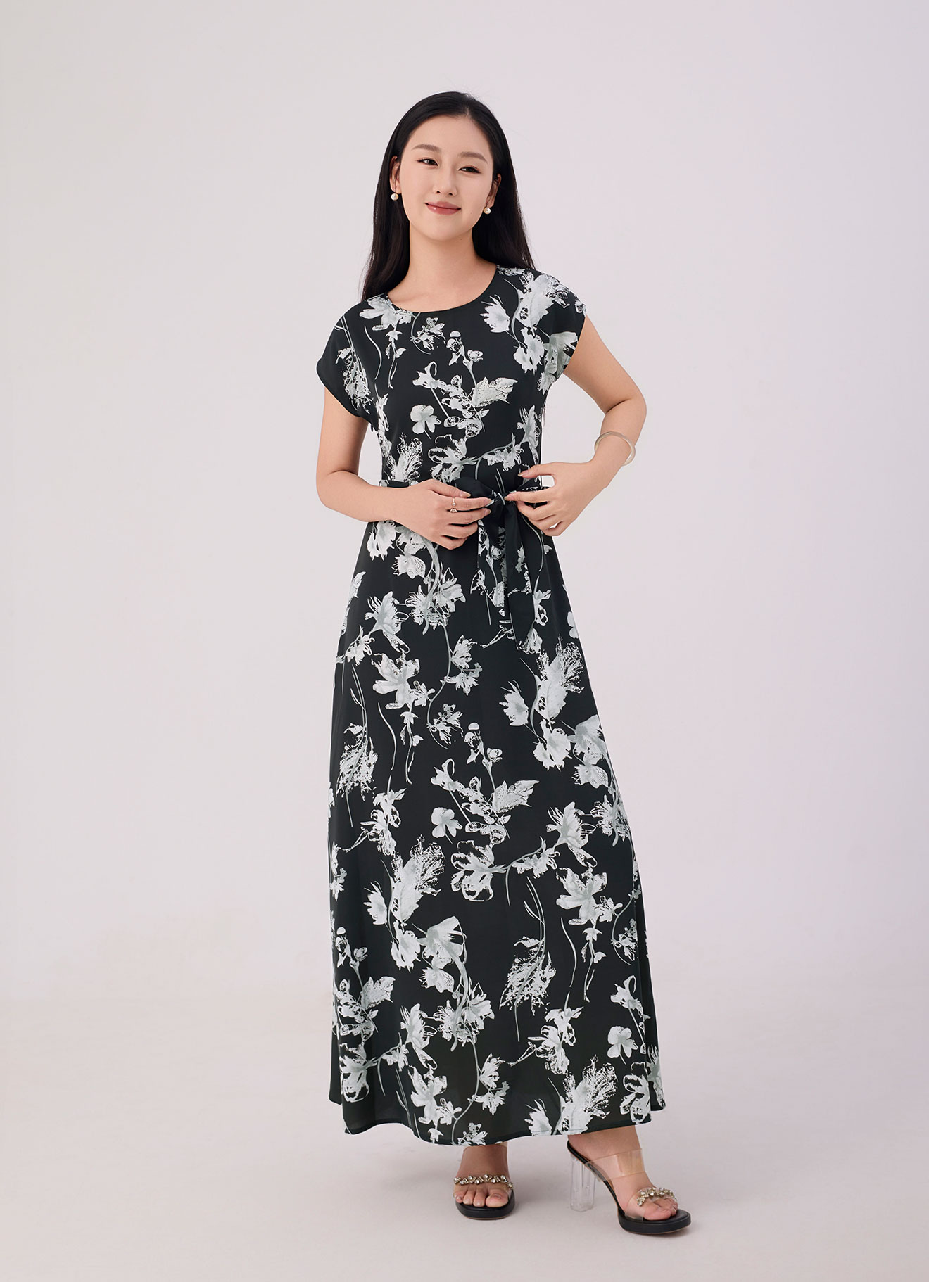 Deep-Forest by Floral Printed Dress
