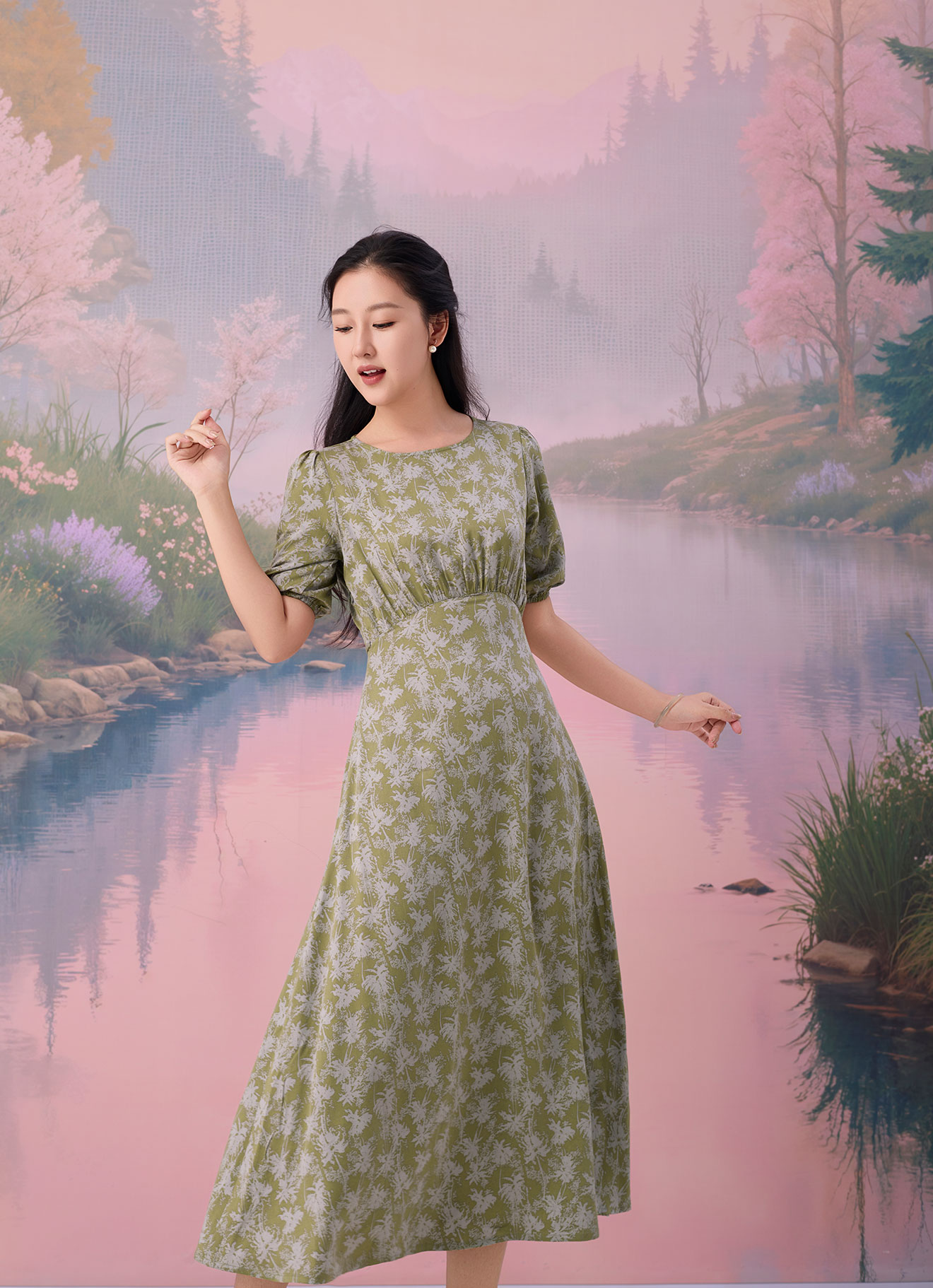 Iguana by Floral Printed Dress