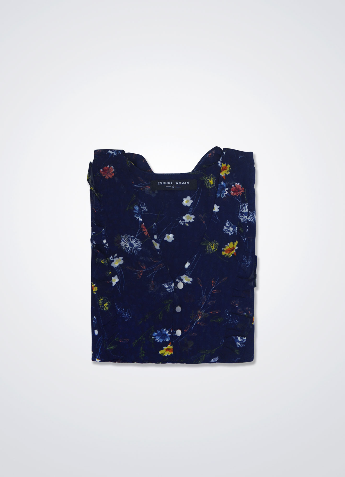 Insignia-Blue by Pleated Blouse