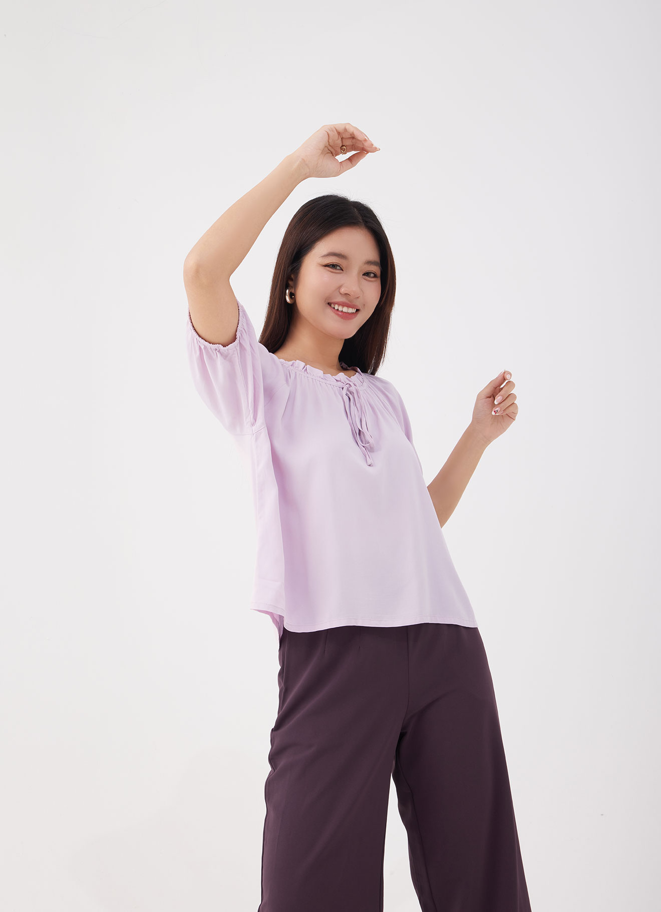Lilac-Snow by Sleeve Blouse