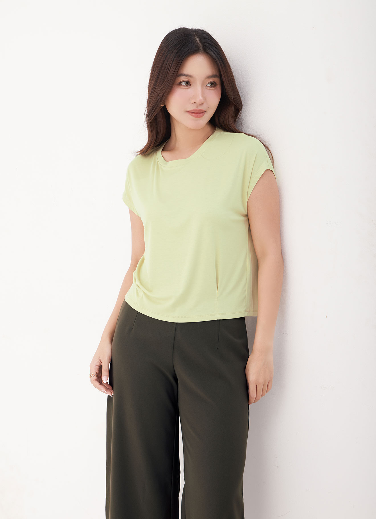 Mellow-Green  by Sleeve Blouse