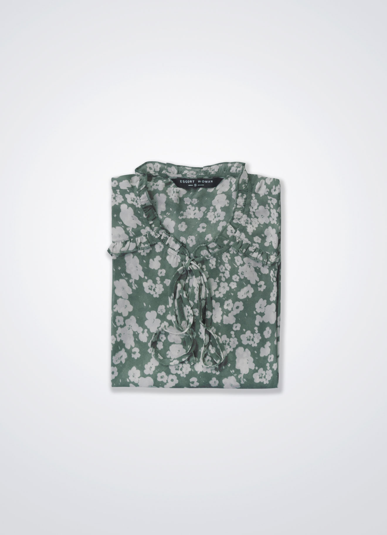 Oil-Green by Floral Printed Blouse