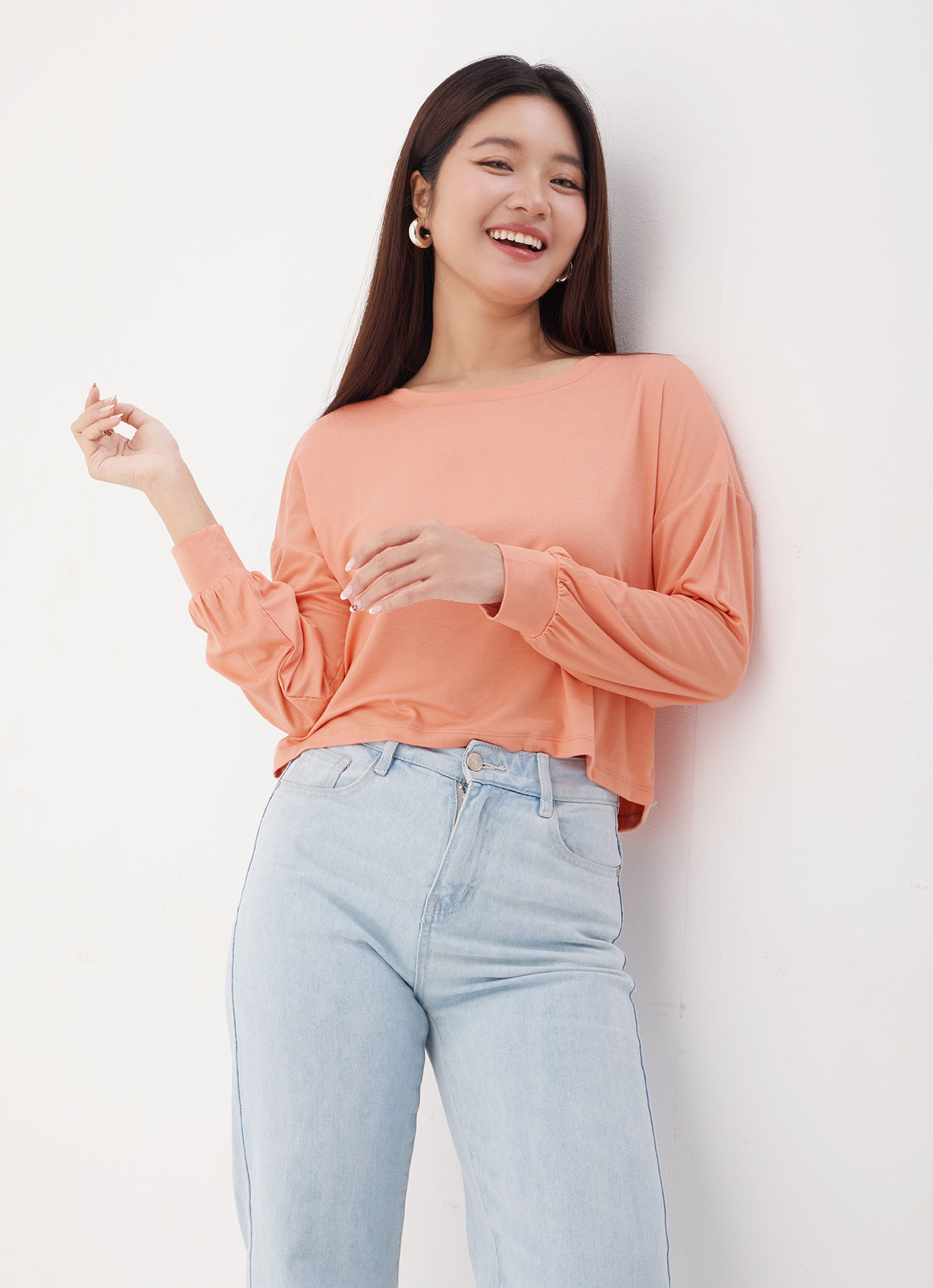 Papaya-Punch by Sleeve Blouse