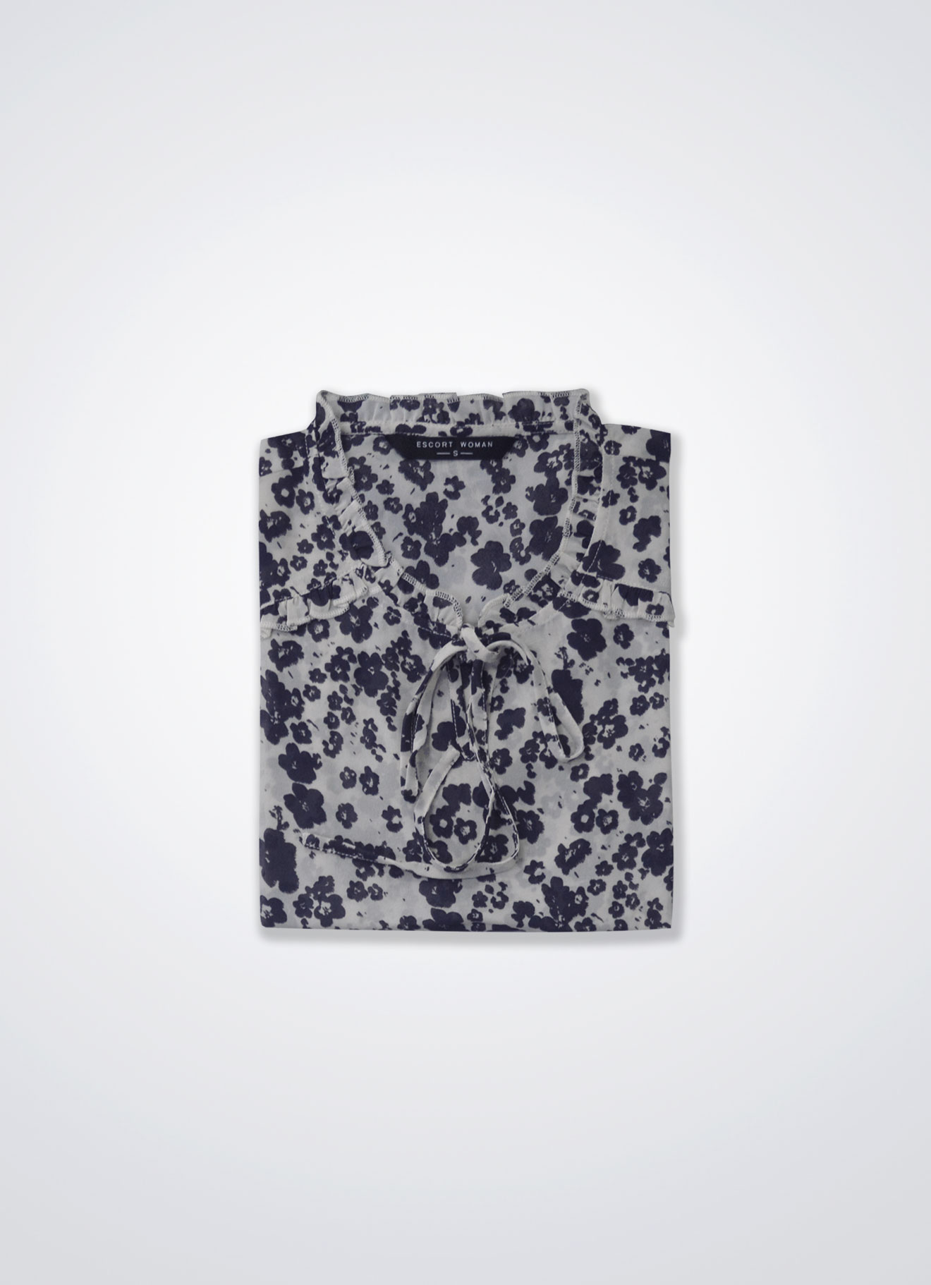 Pearled-Ivory by Floral Printed Blouse