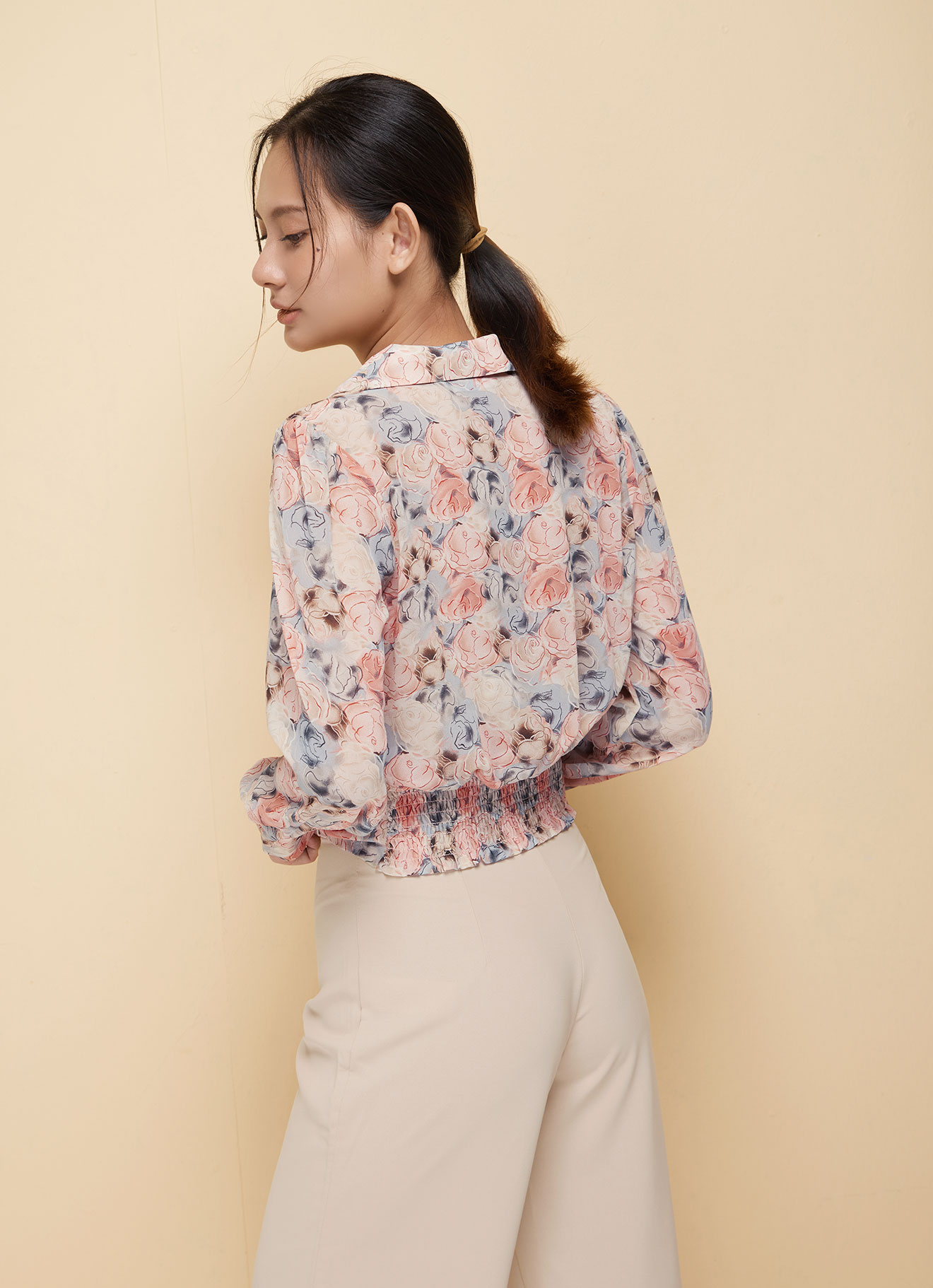 Shrimp by Floral Printed Blouse