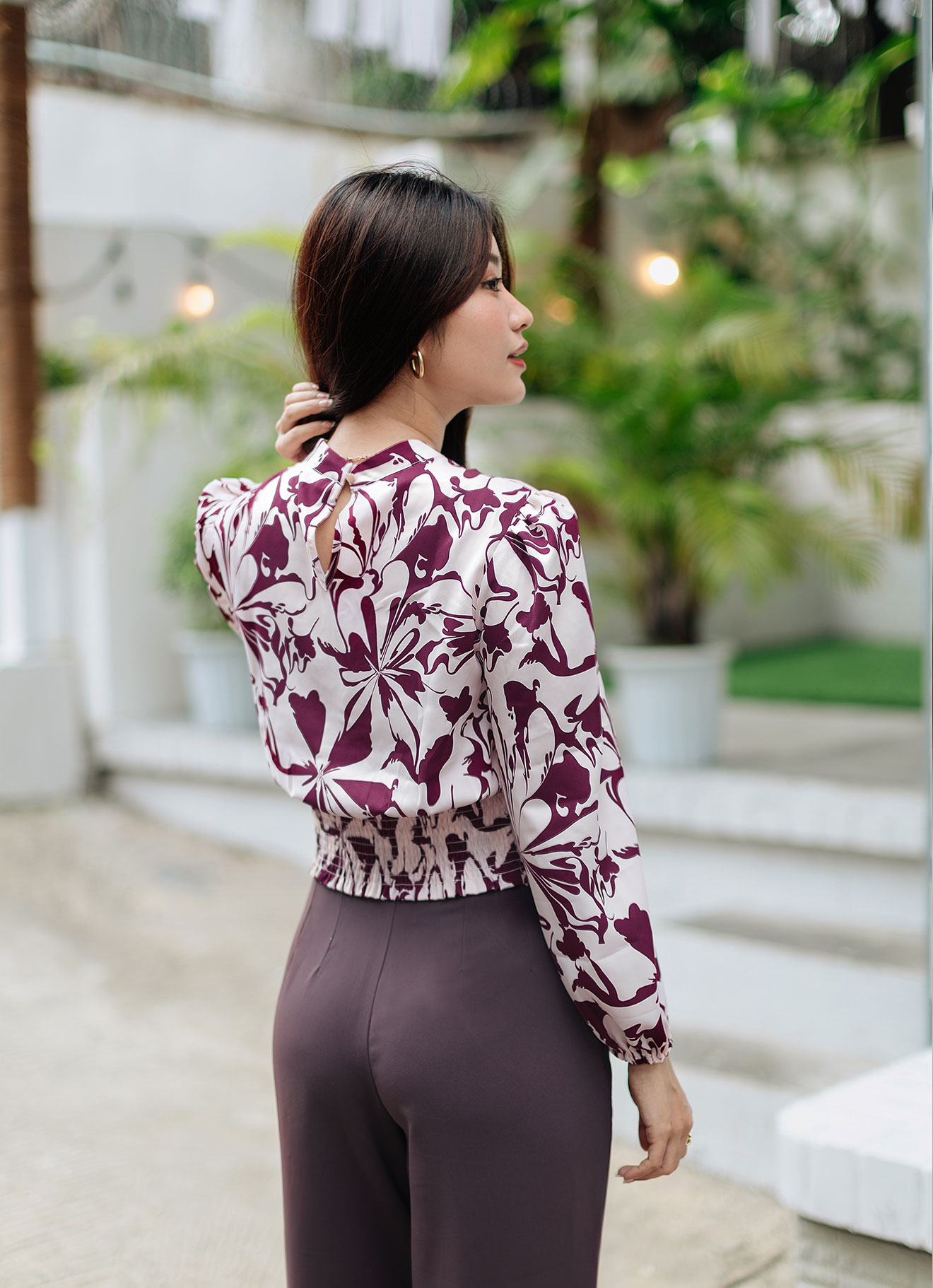 Soft-Pink by Long Sleeve Blouse