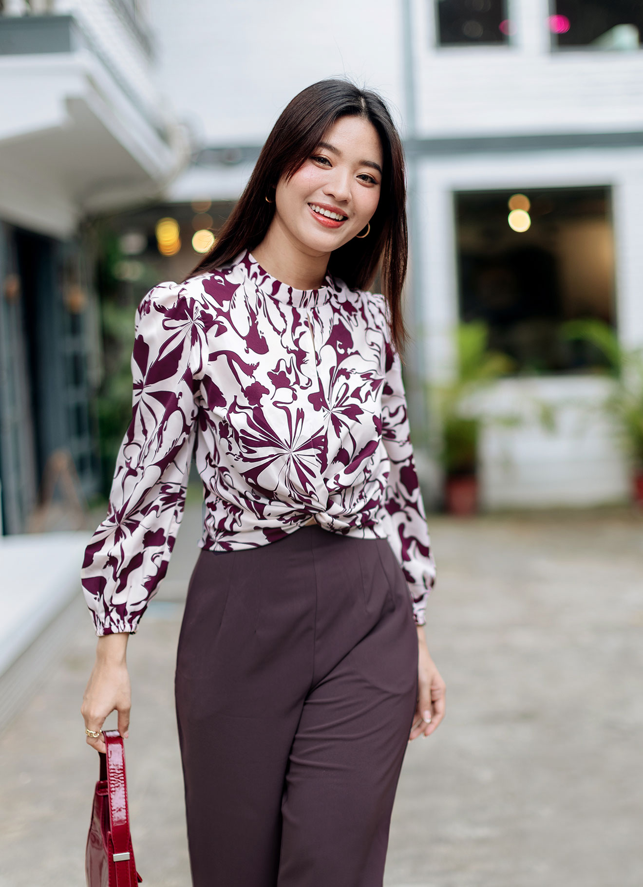 Soft-Pink by Long Sleeve Blouse