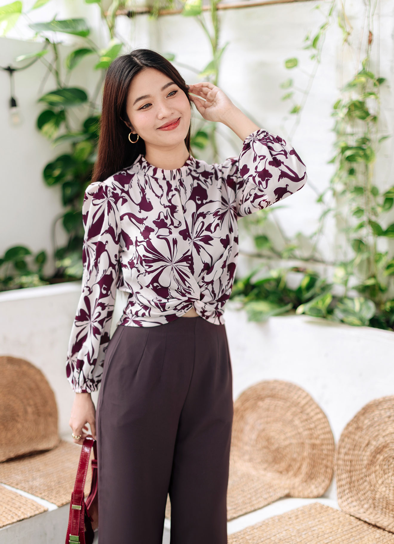 Soft-Pink by Long Sleeve Blouse