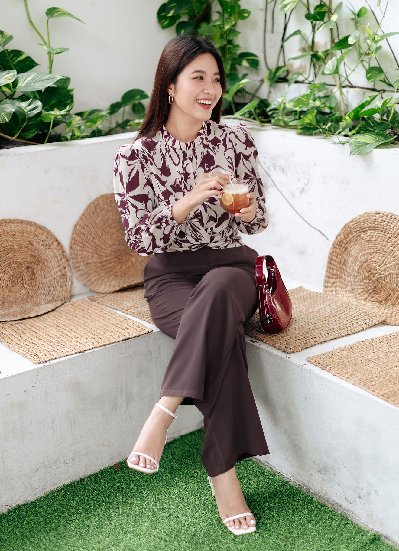 Soft-Pink by Long Sleeve Blouse