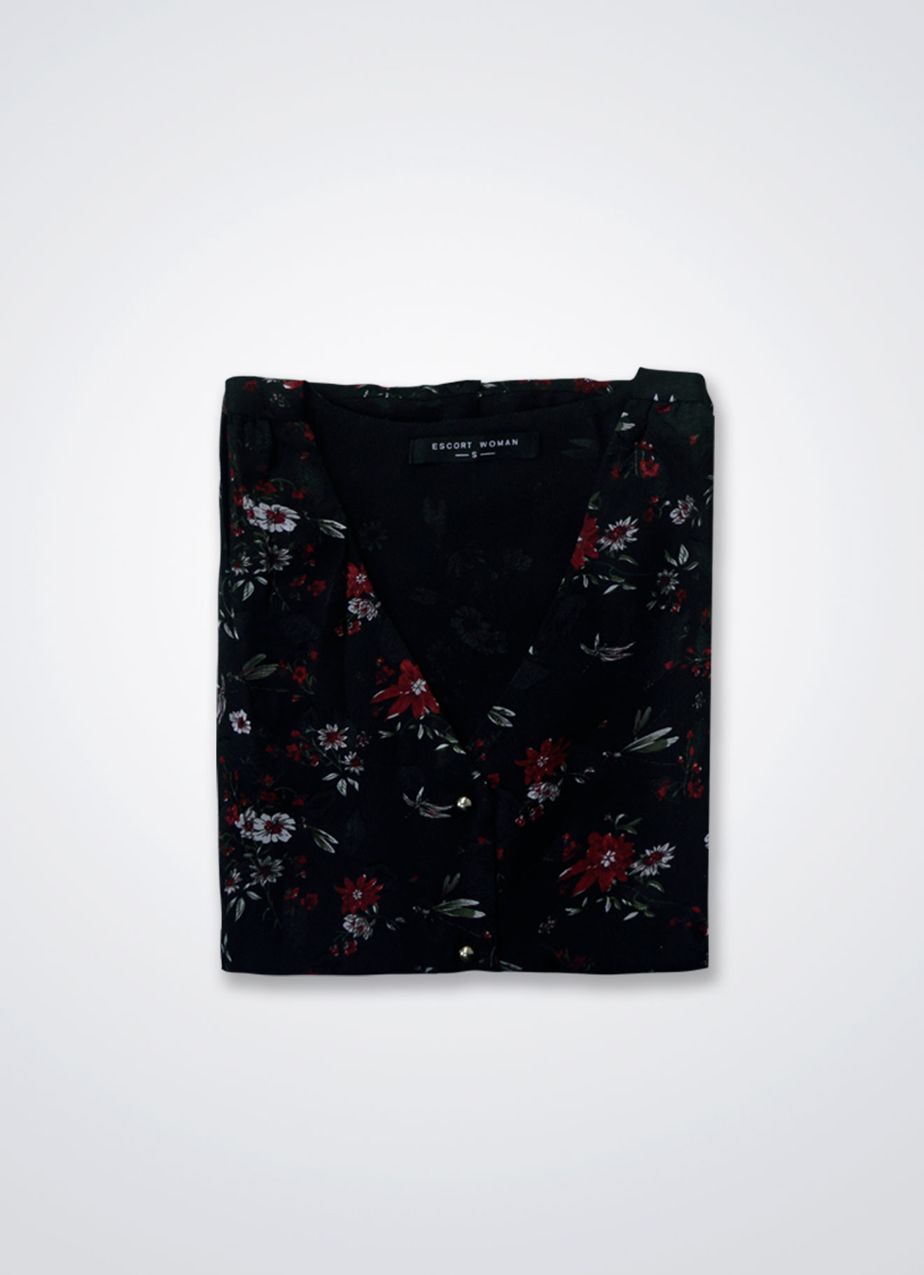 True-Red by Floral Printed Blouse