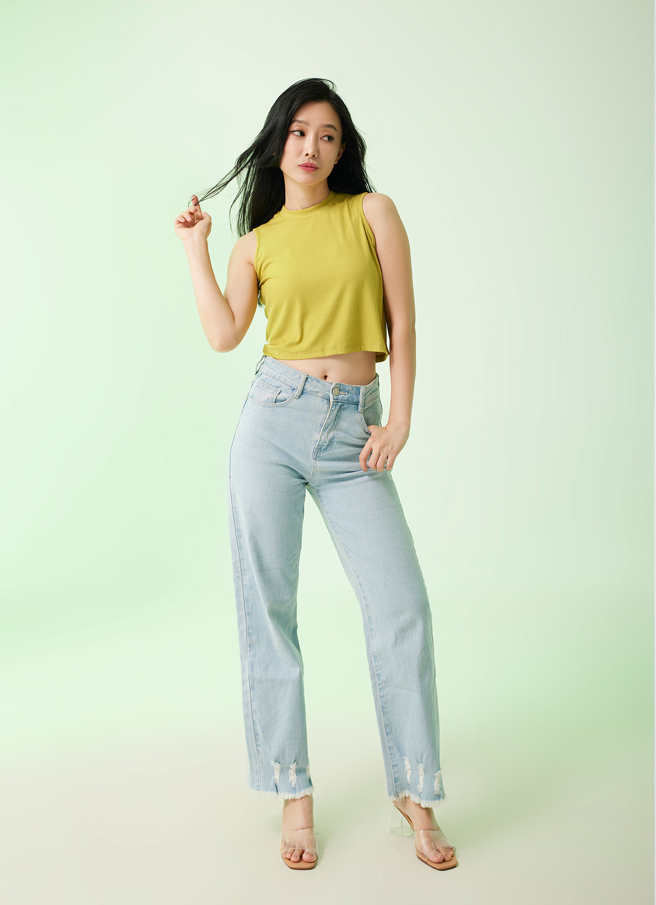 Oil-Yellow by Sleeveless Top