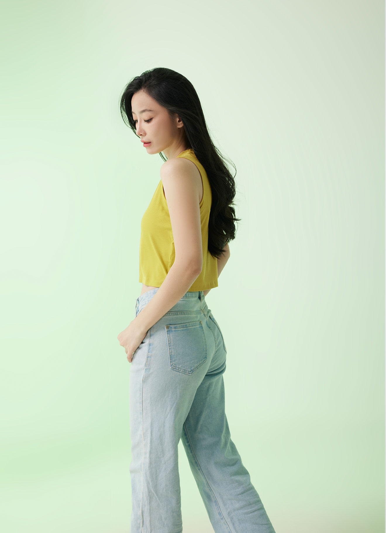 Oil-Yellow by Sleeveless Top