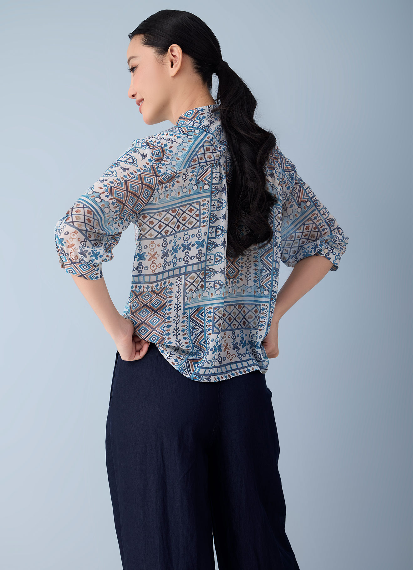 Aquamarine by Printed Blouse