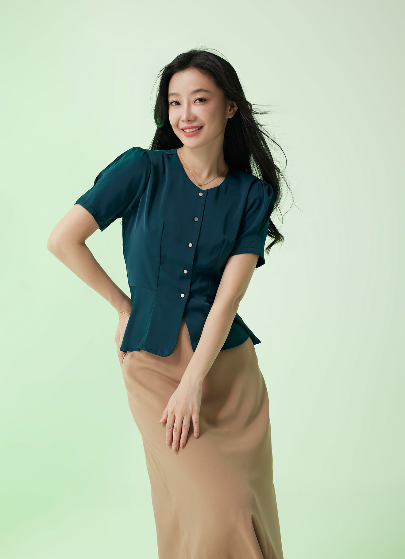 Atlantic-Deep by Sleeve Blouse