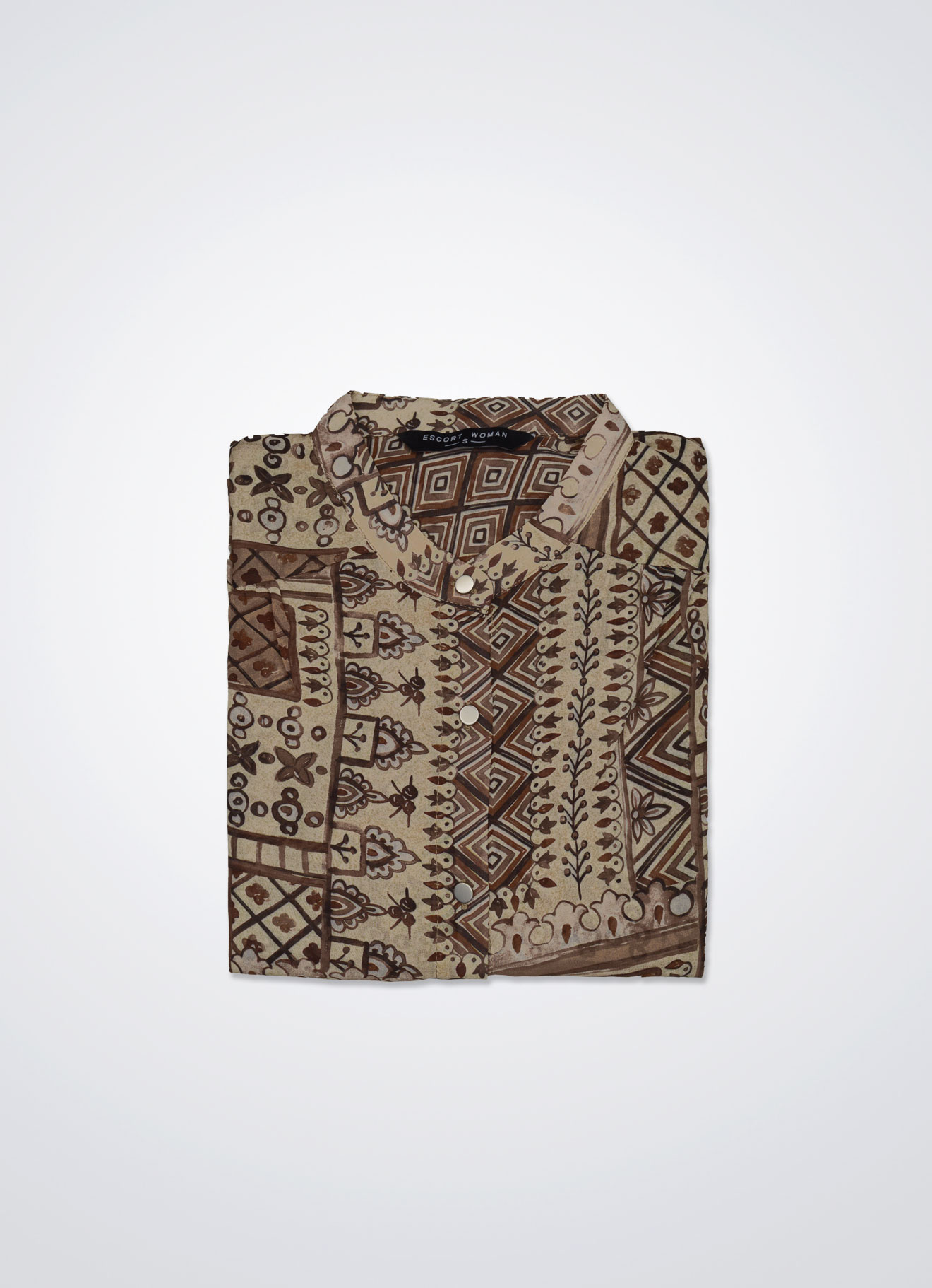 Autumn-Blonde by Printed Blouse