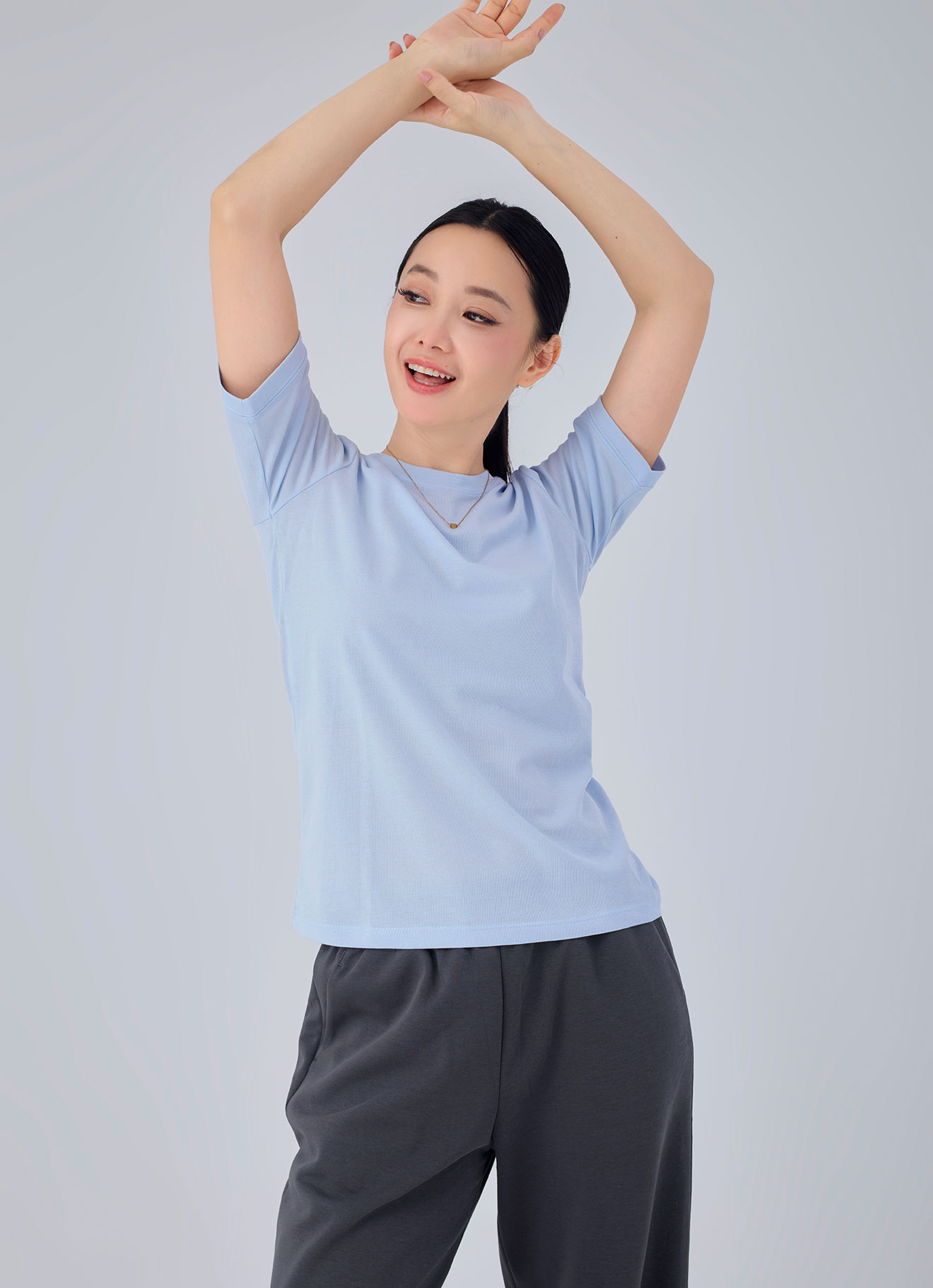 Baby-Blue by Sleeve Blouse