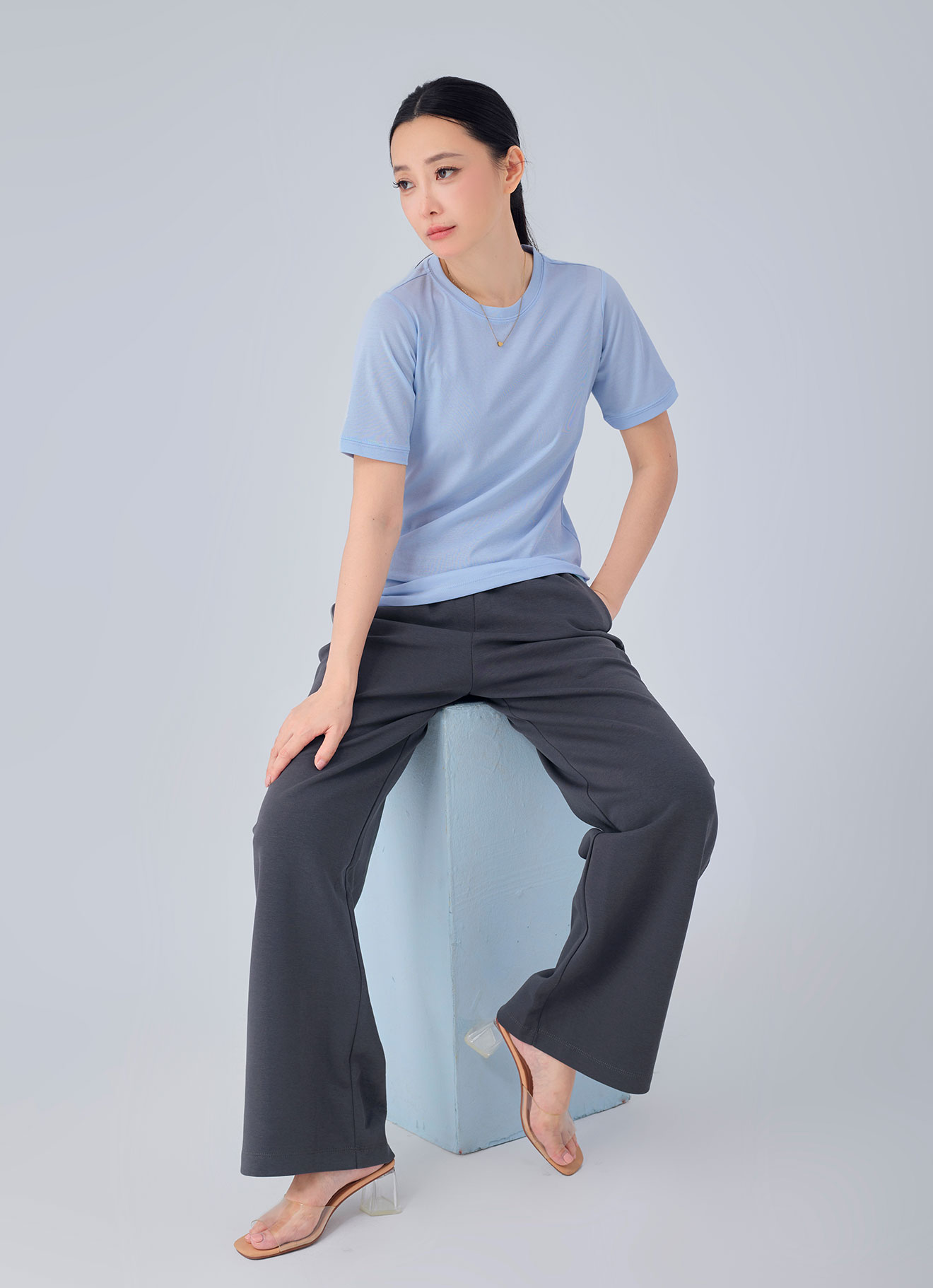Baby-Blue by Sleeve Blouse