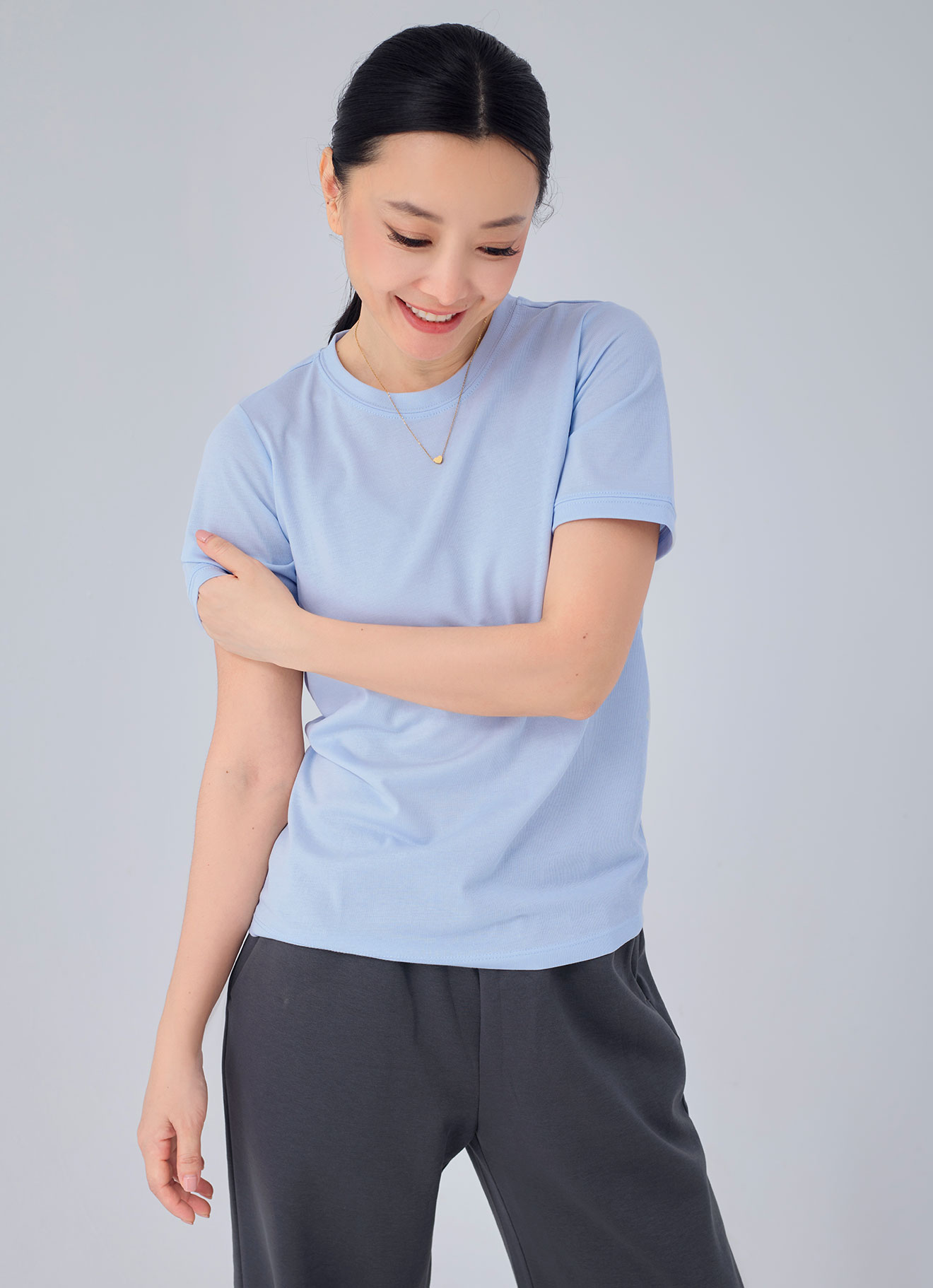 Baby-Blue by Sleeve Blouse