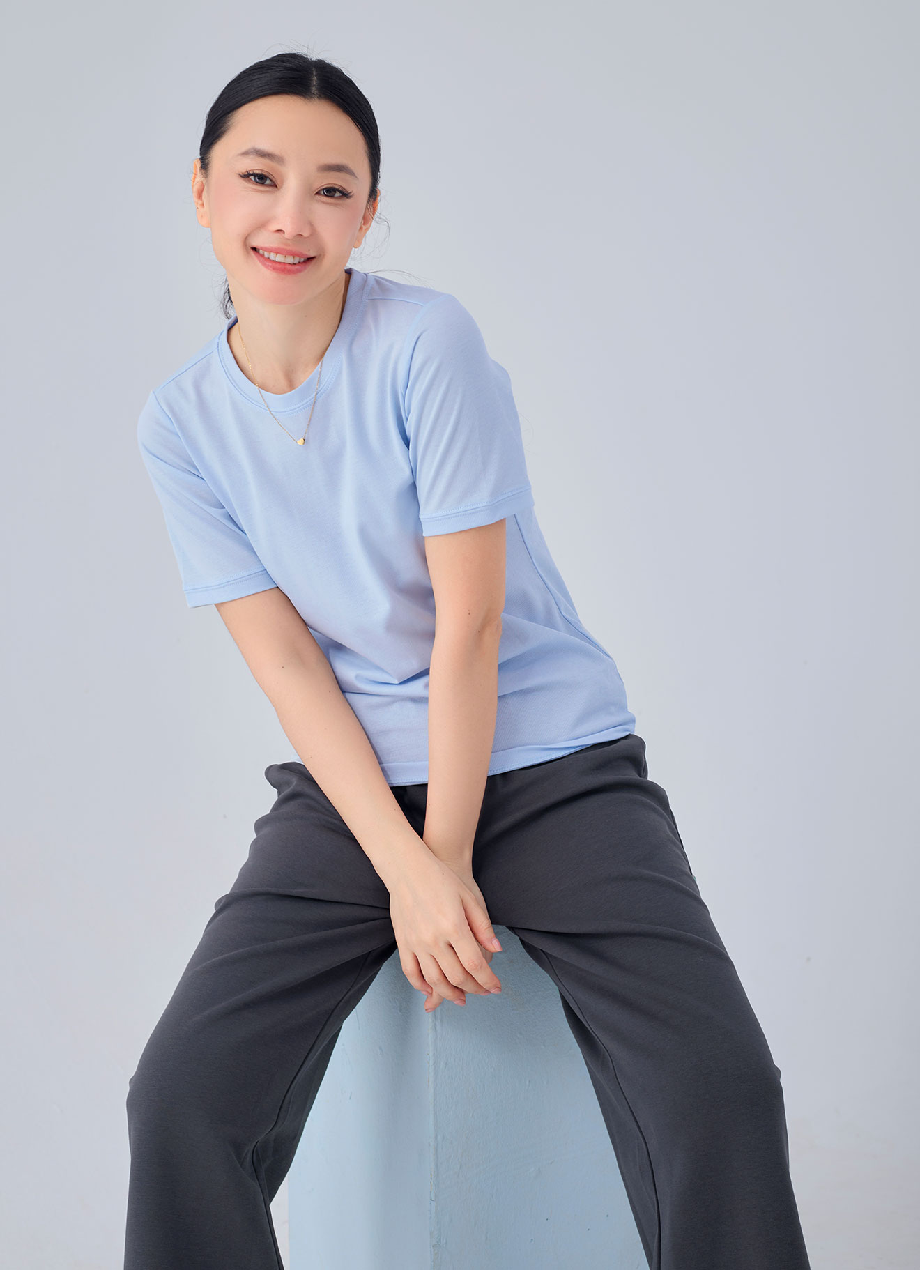 Baby-Blue by Sleeve Blouse