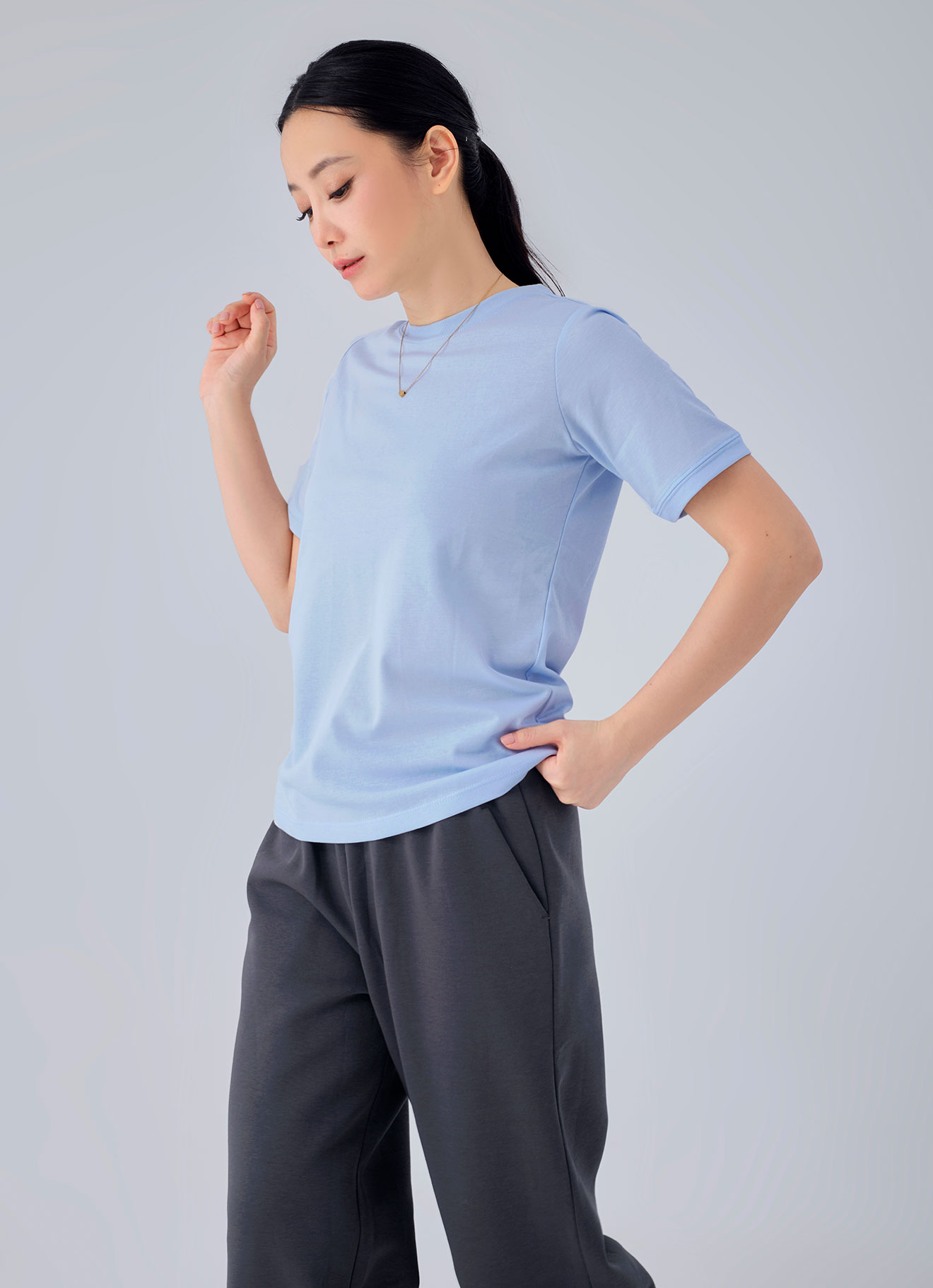 Baby-Blue by Sleeve Blouse