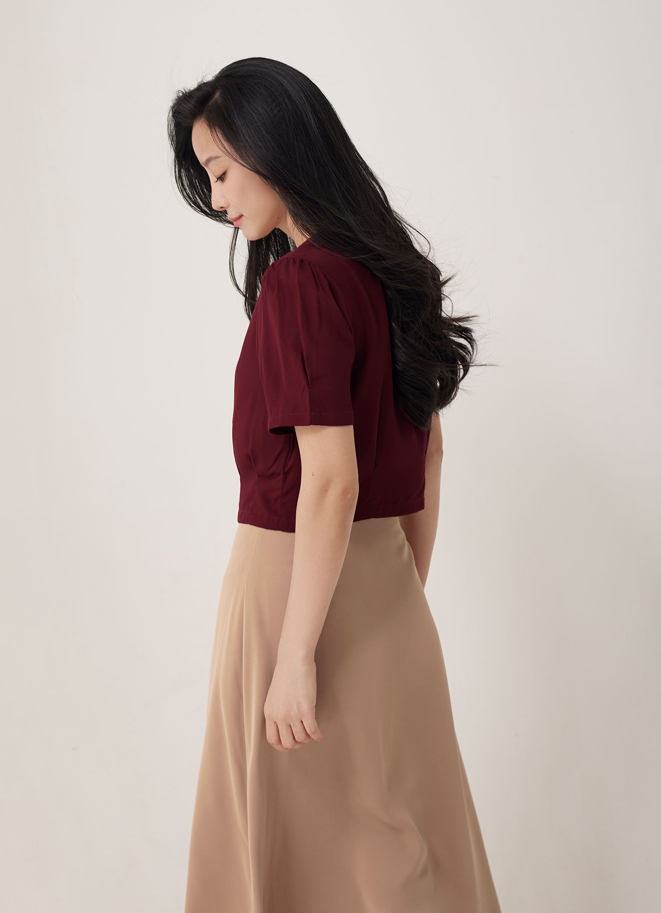 Biking-Red by V-Neck Blouse