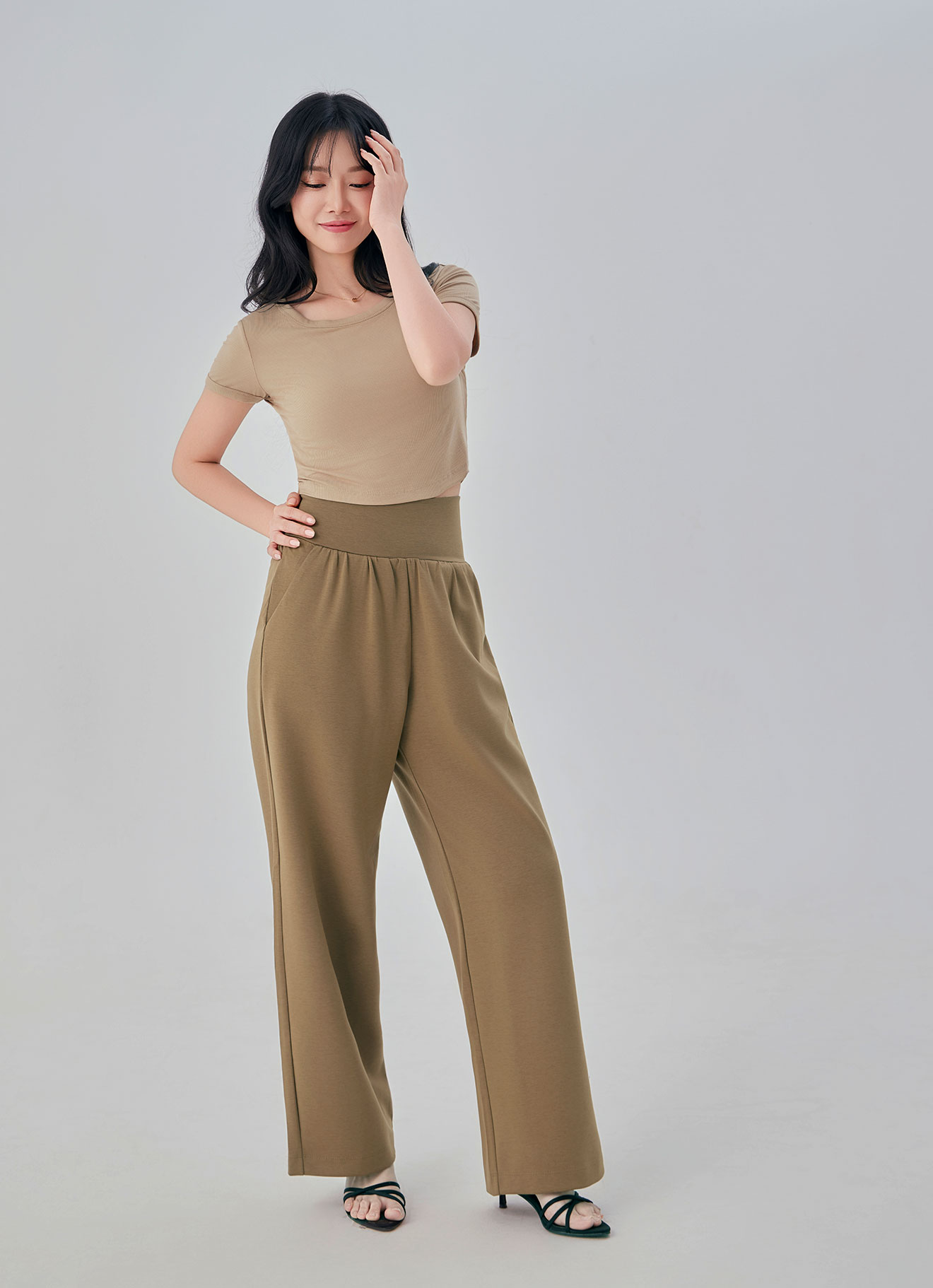 Bistre by High-Waist Wide-Leg Pants