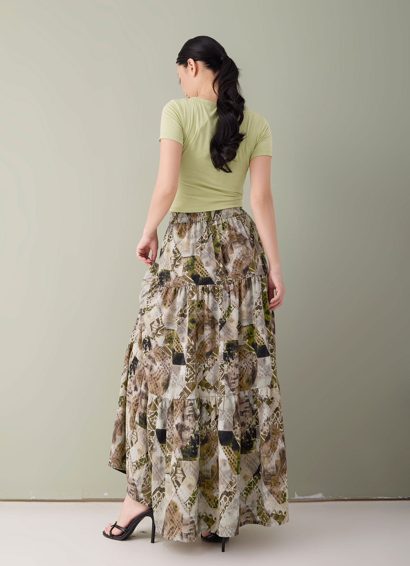 Black-Forest by Elastic Waist Maxi Skirt