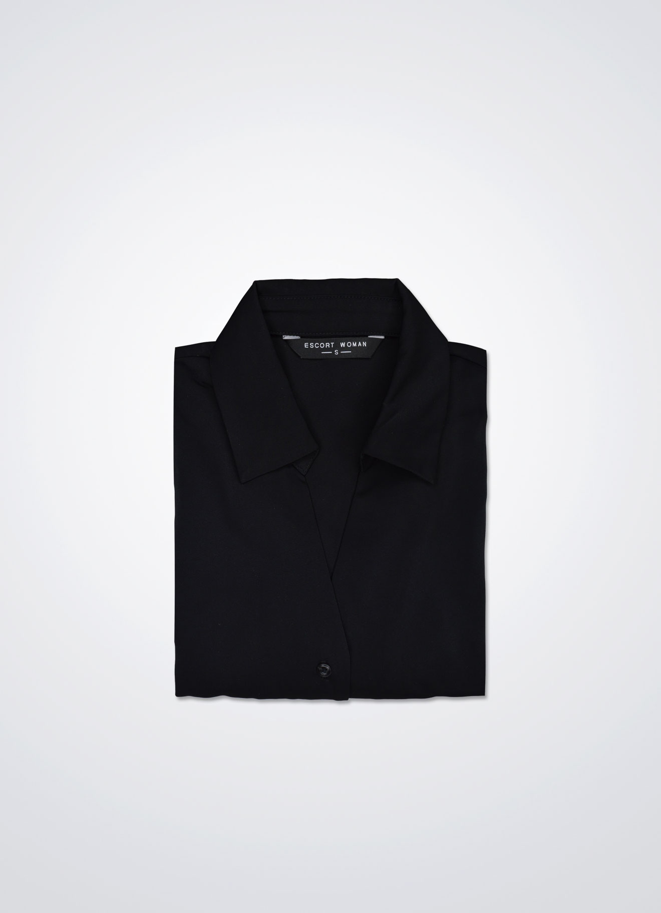 Black by Shirt Collar Dress with Belt