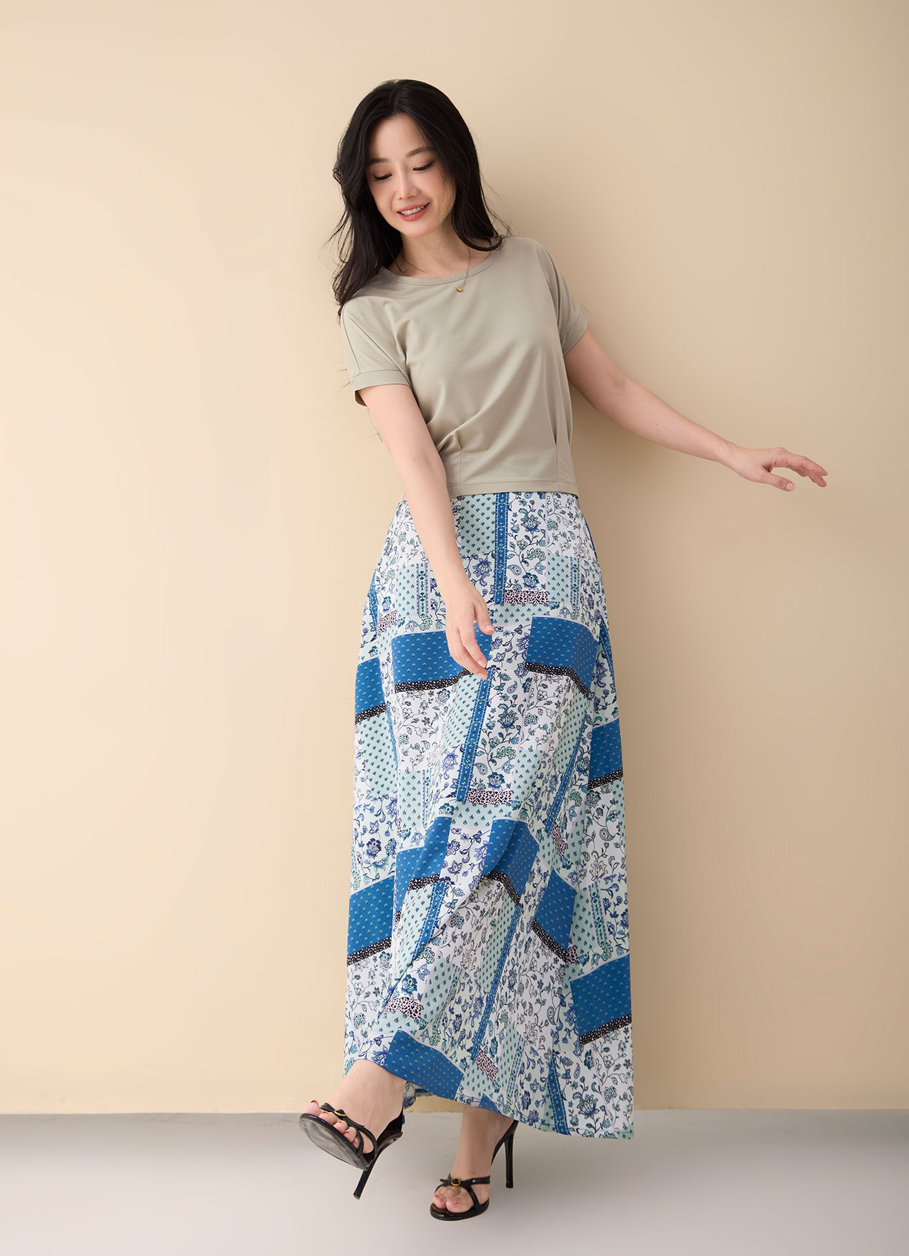 Bok-Choy by Floral Print Maxi Skirt