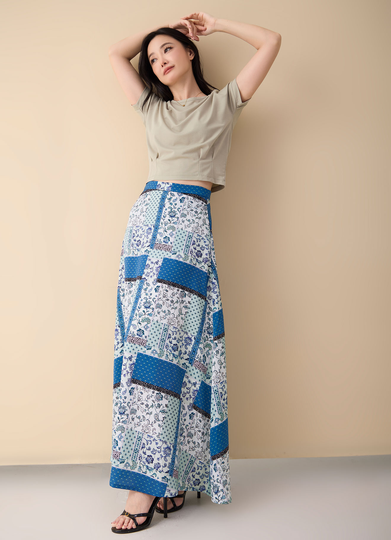 Bok-Choy by Floral Print Maxi Skirt