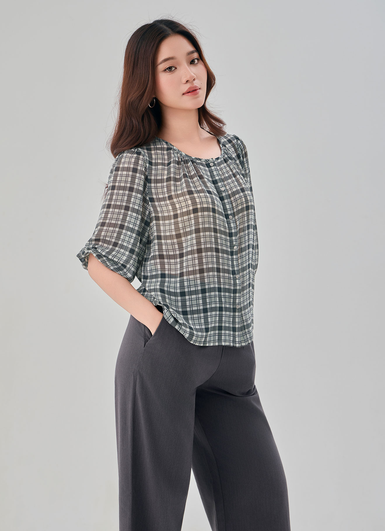 Bone-White by Sleeve Blouse