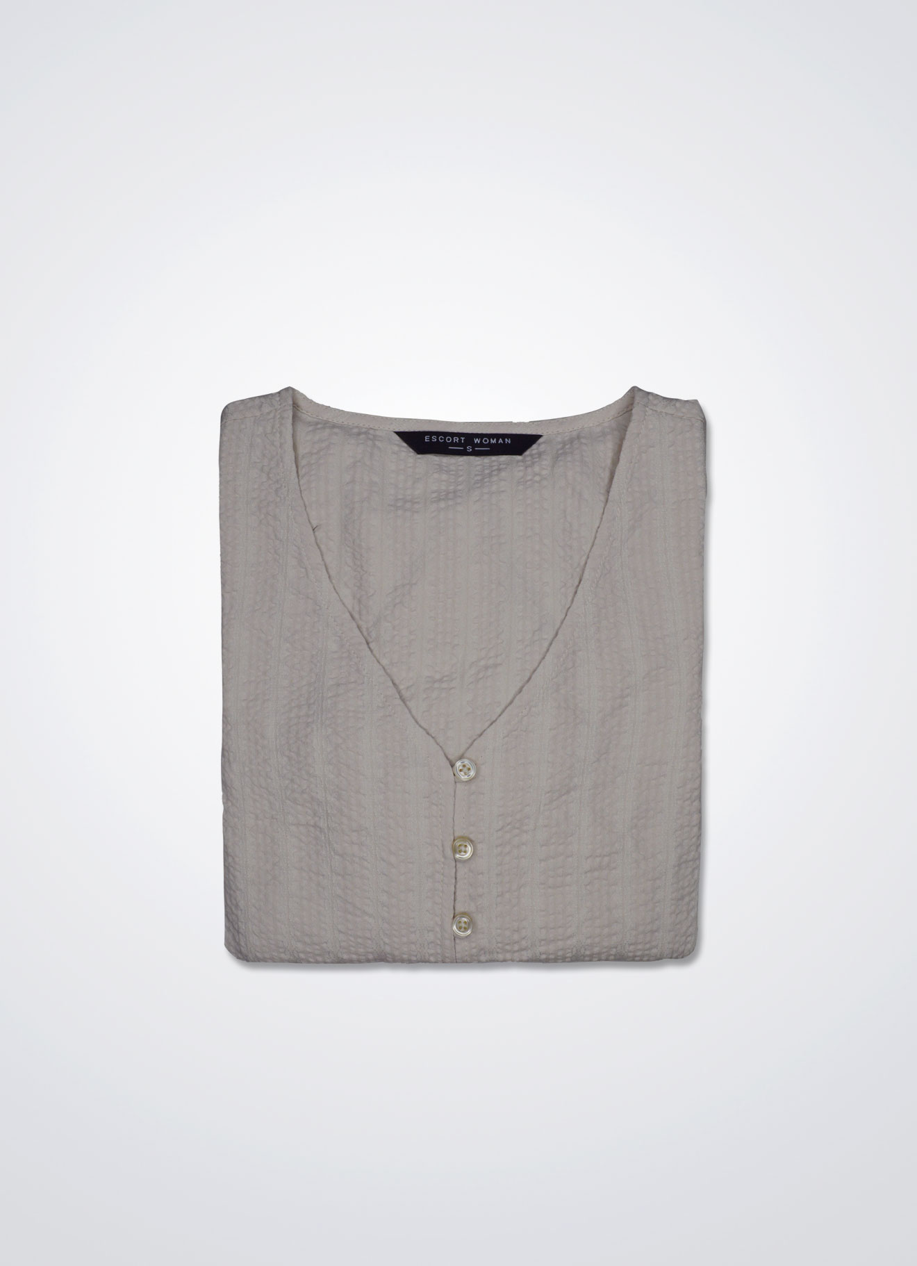 Bone-White by V-Neck Blouse