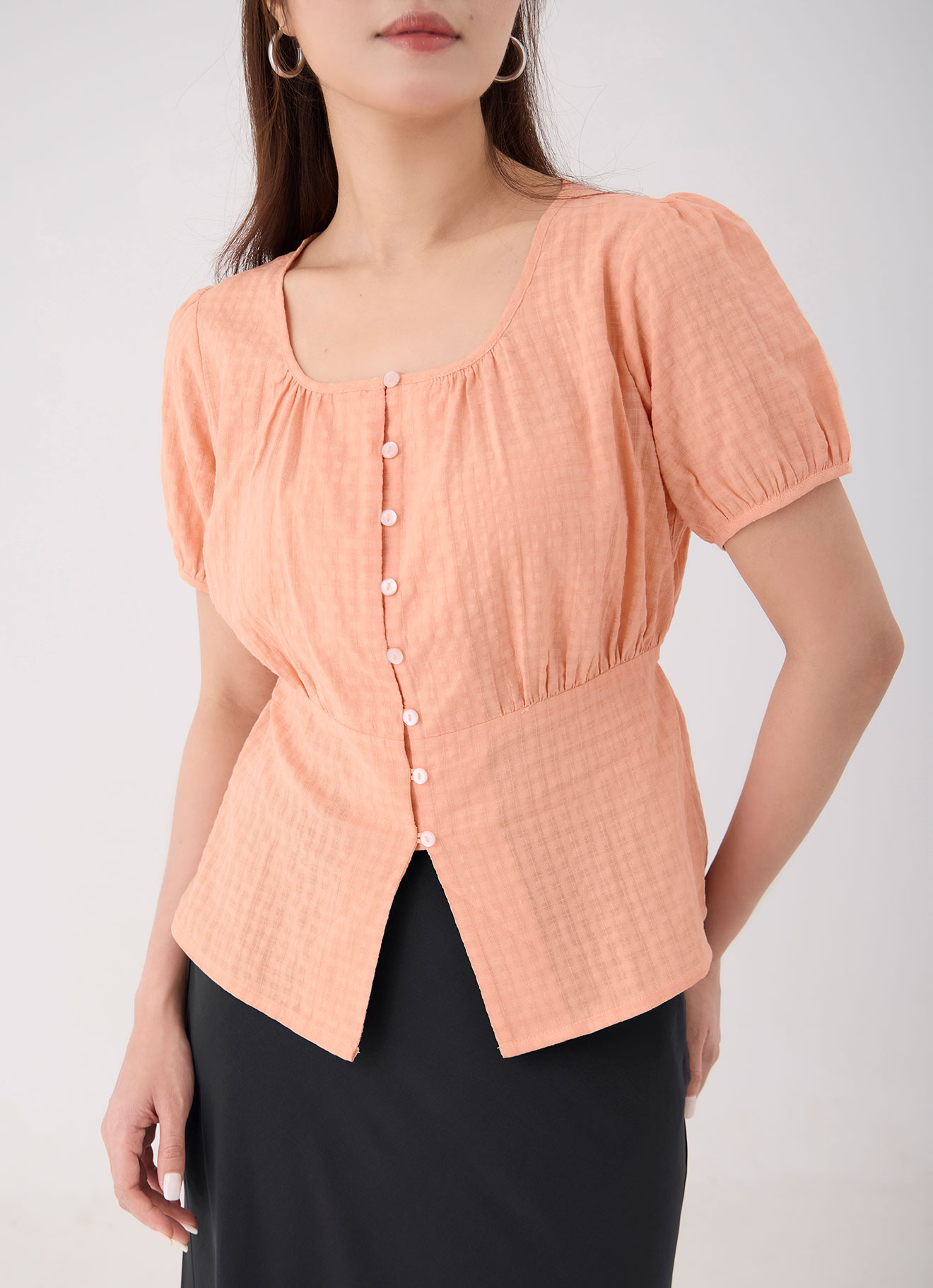 Brandied-Melon by Sleeve Blouse