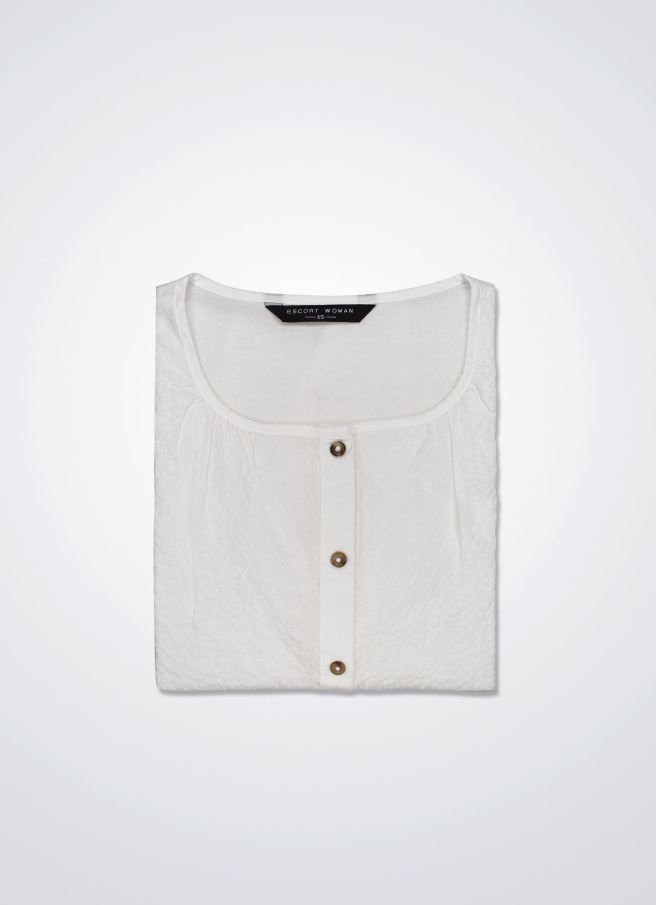 Bright-White by Sleeve Blouse
