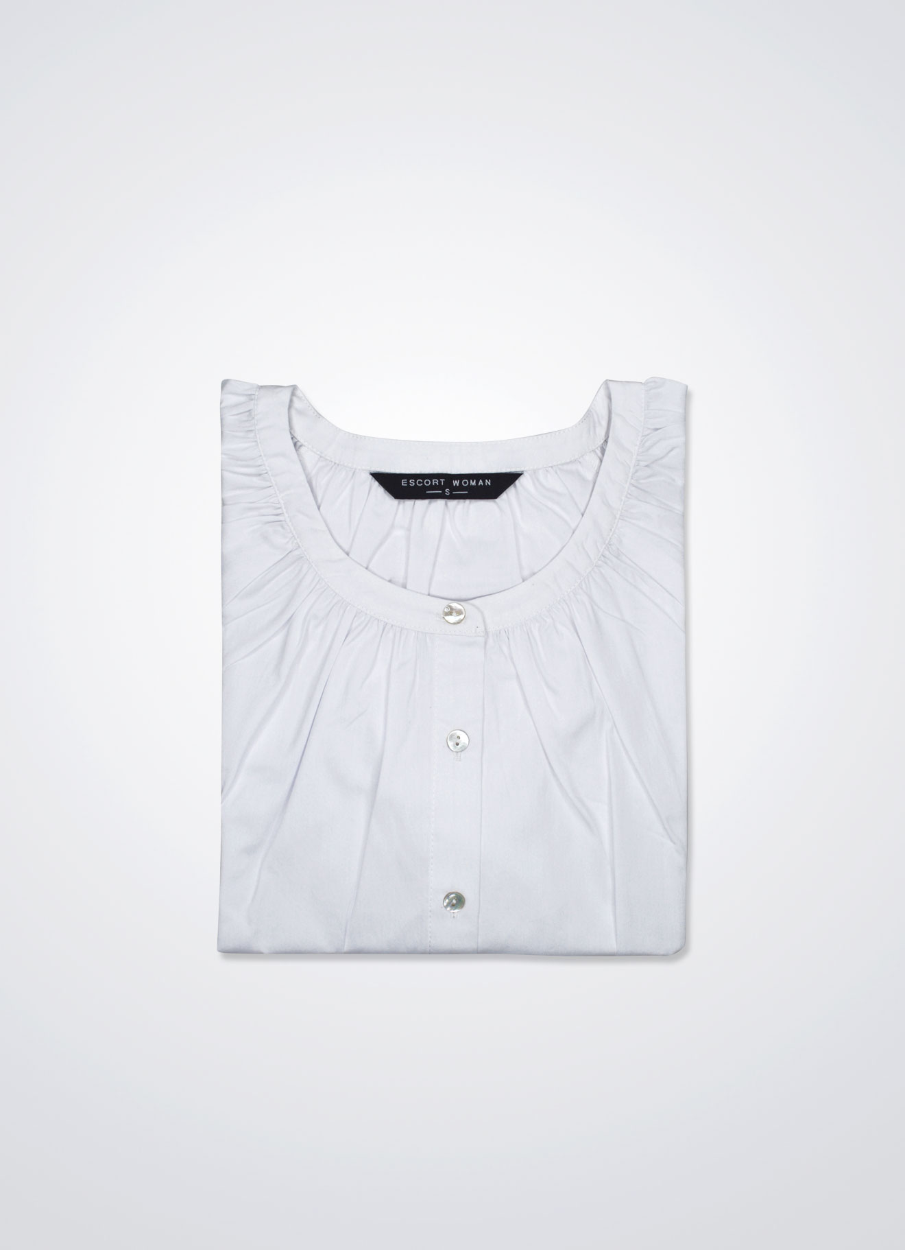 Bright-White by Sleeve Blouse