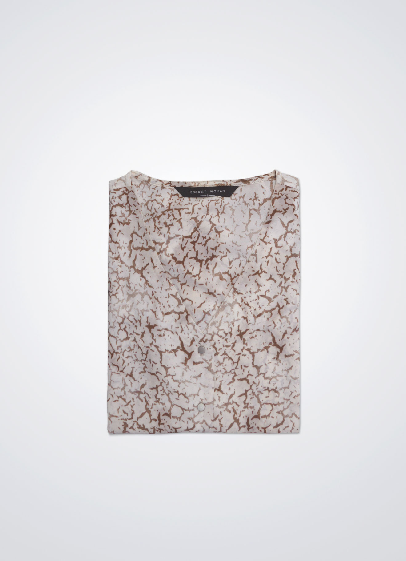 Brown-Patina by V-Neck Blouse