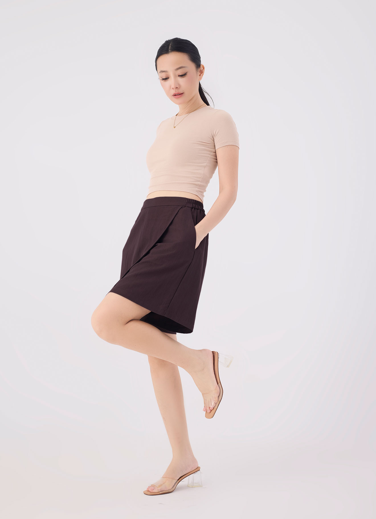 Brown-Stone by Wrap Skort