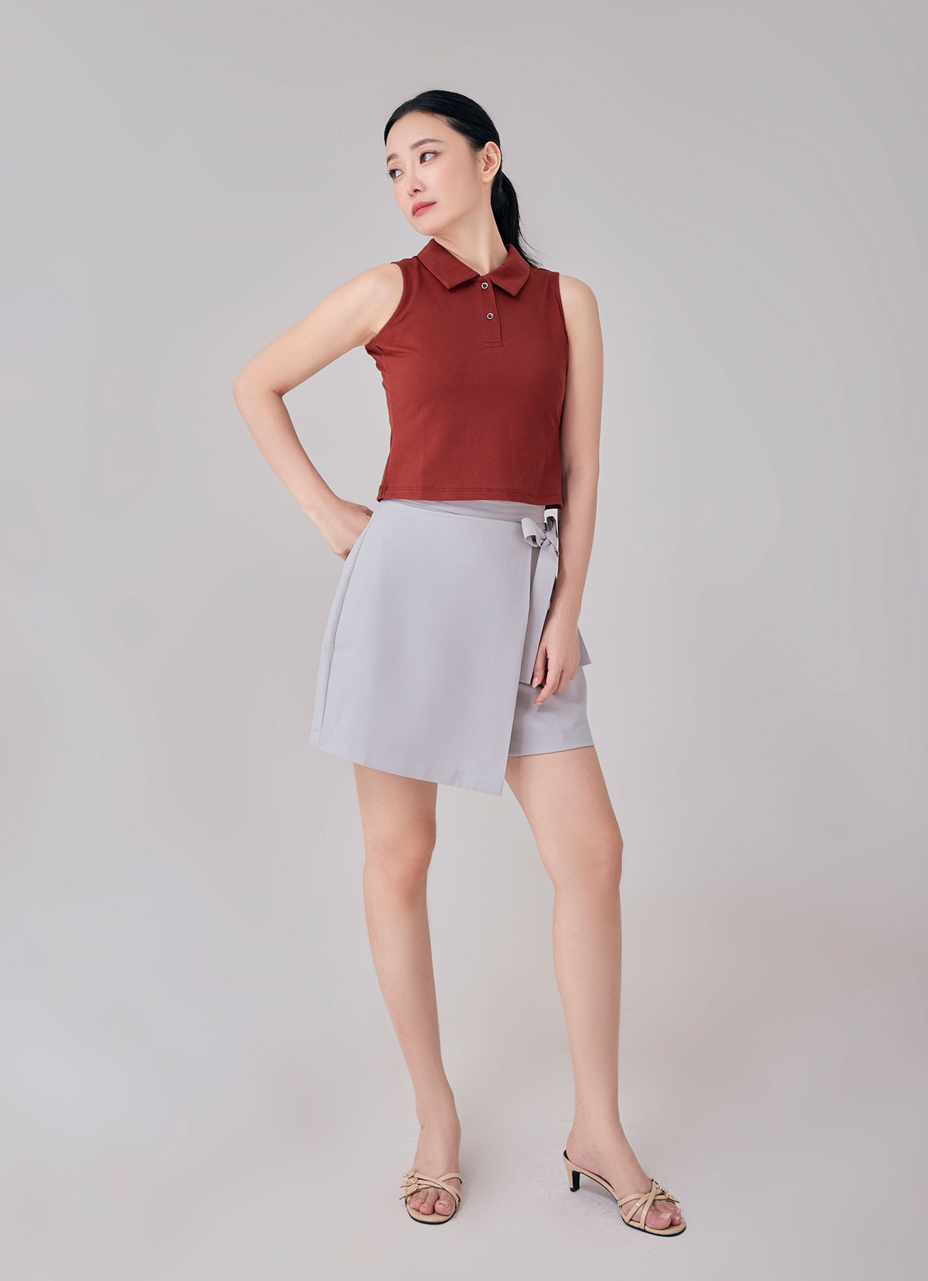 Burnt-Henna by Sleeveless Top
