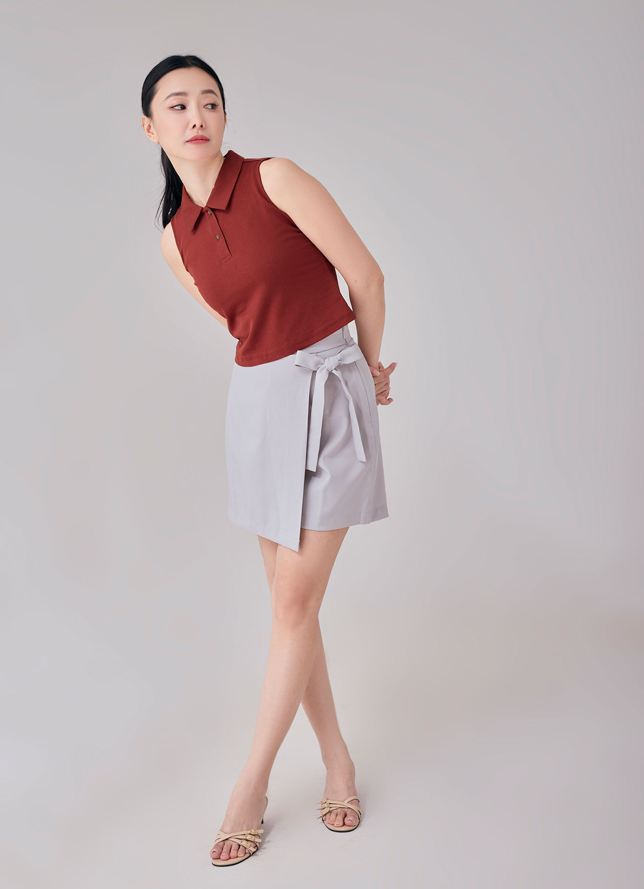 Burnt-Henna by Sleeveless Top