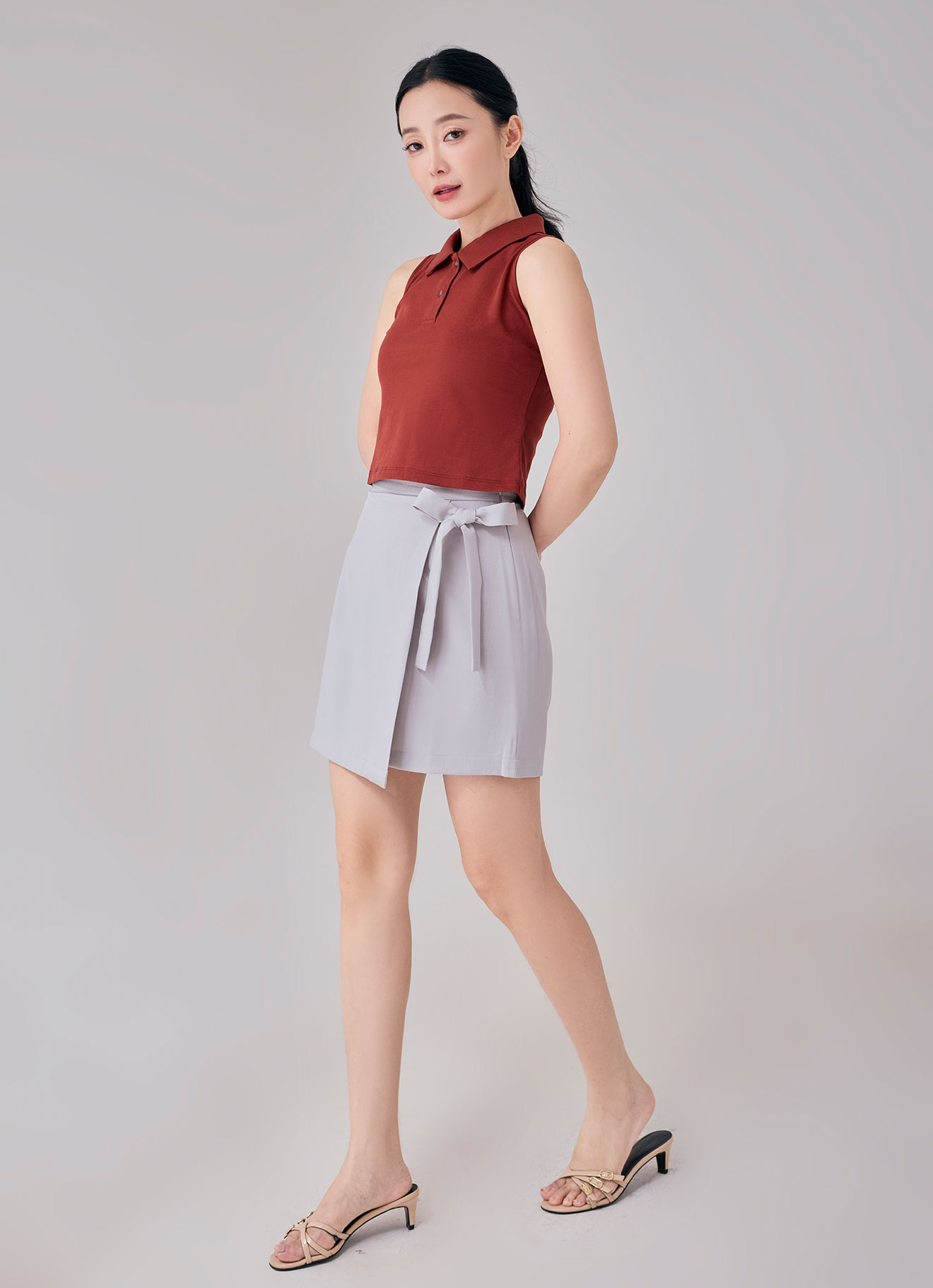 Burnt-Henna by Sleeveless Top