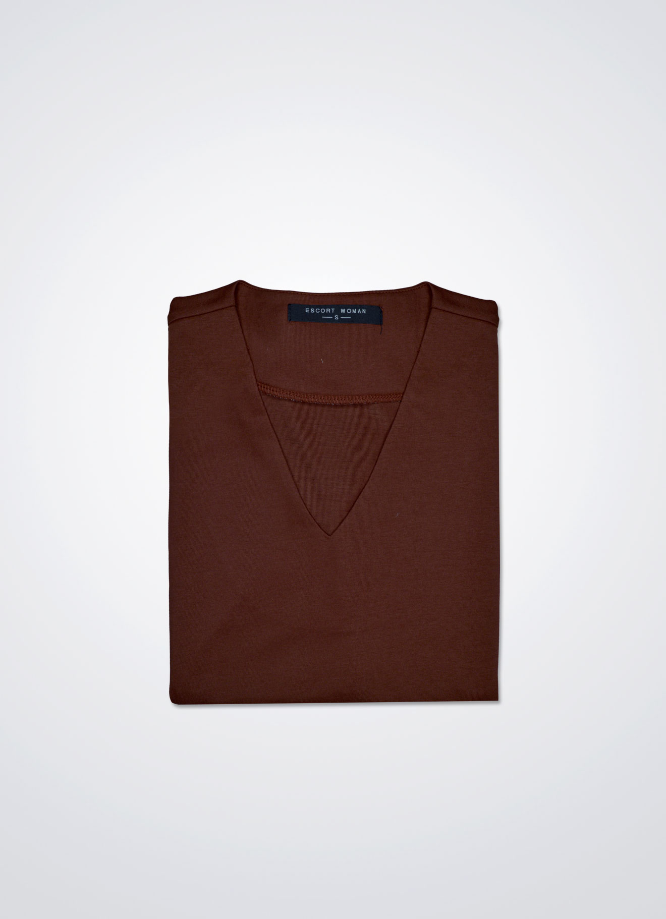 Burnt-Henna by V-Neck Blouse