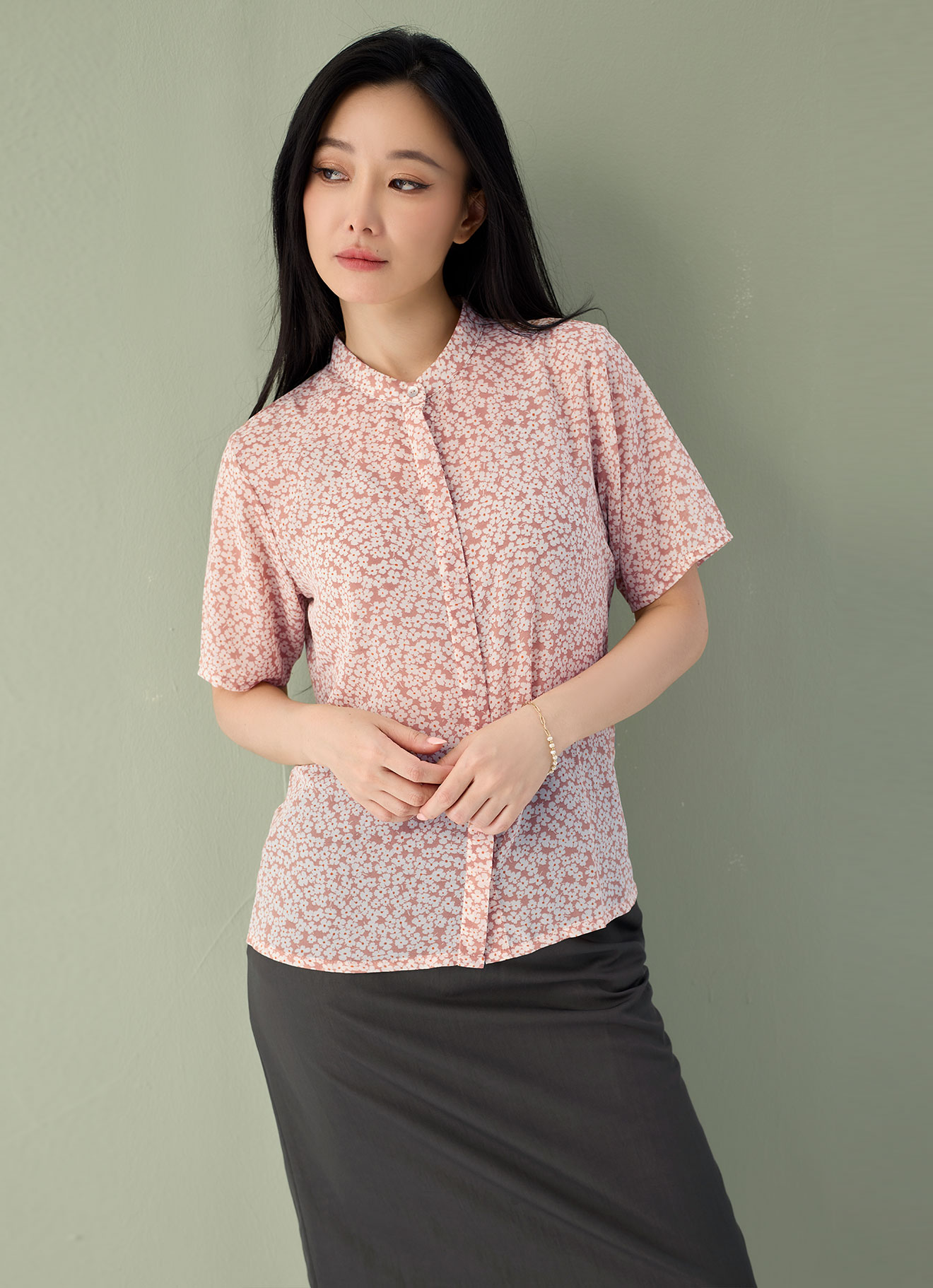 Café-Crème by Sleeve Blouse