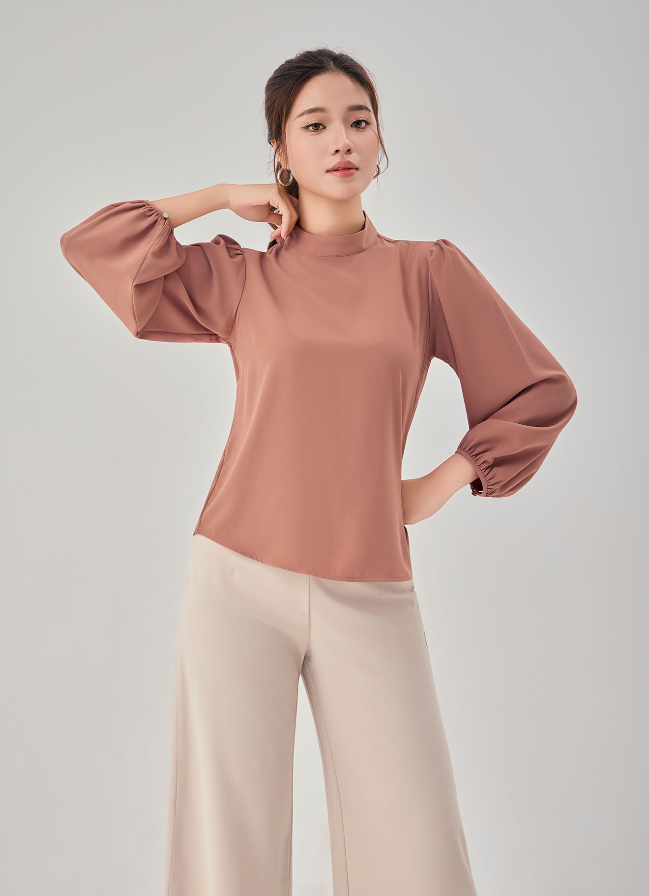 Cedar-Wood by Long Sleeve Blouse