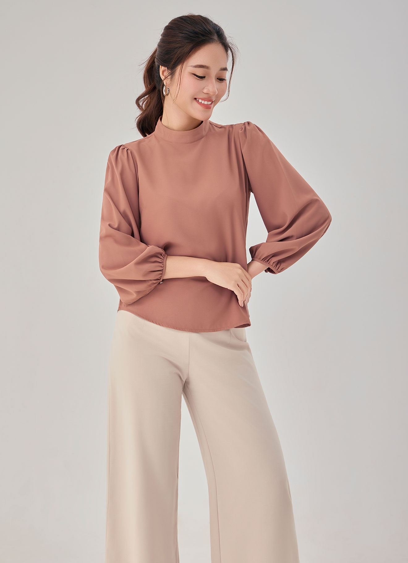 Cedar-Wood by Long Sleeve Blouse