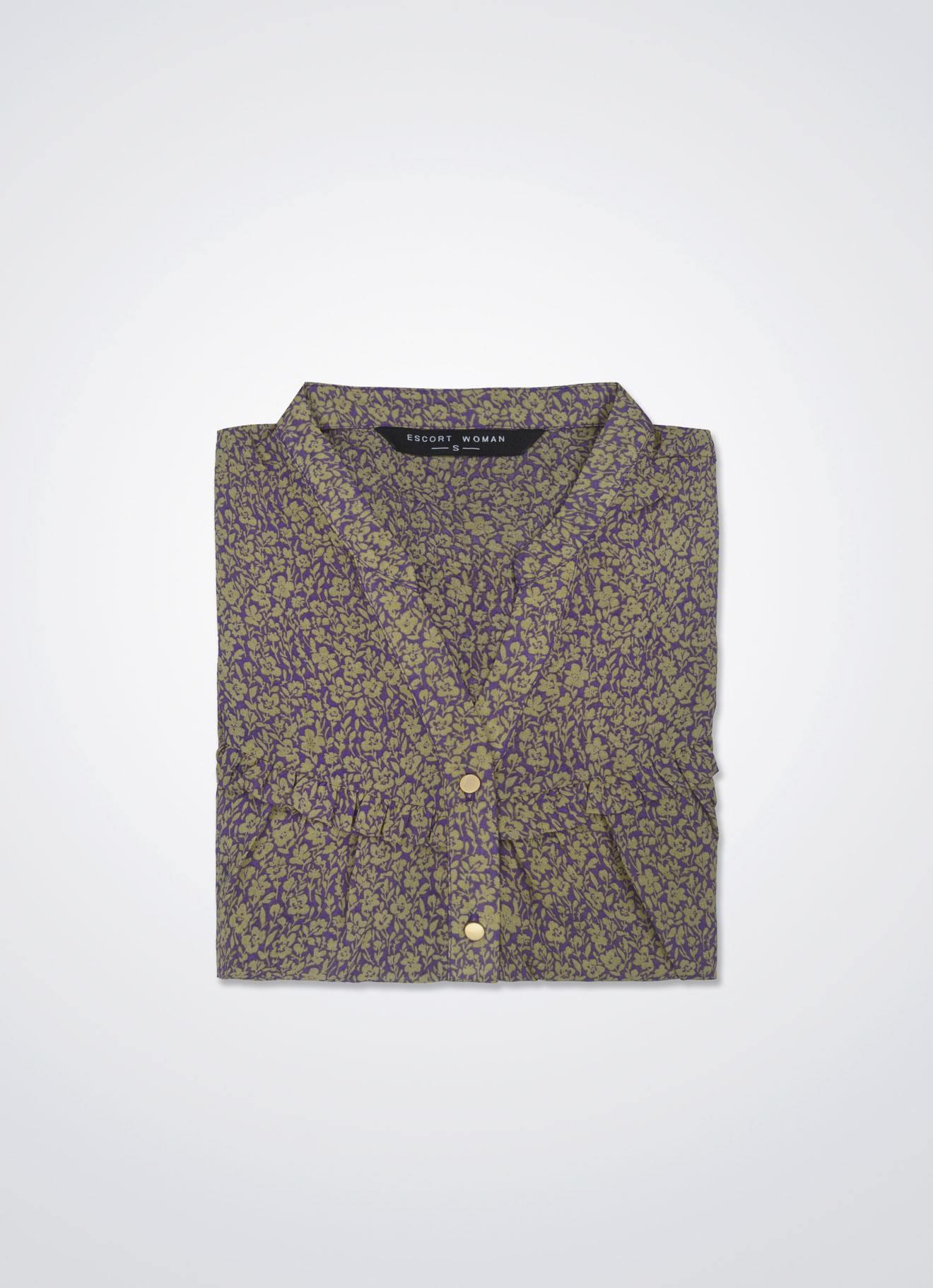 Chinese-Violet by Long Sleeve Blouse