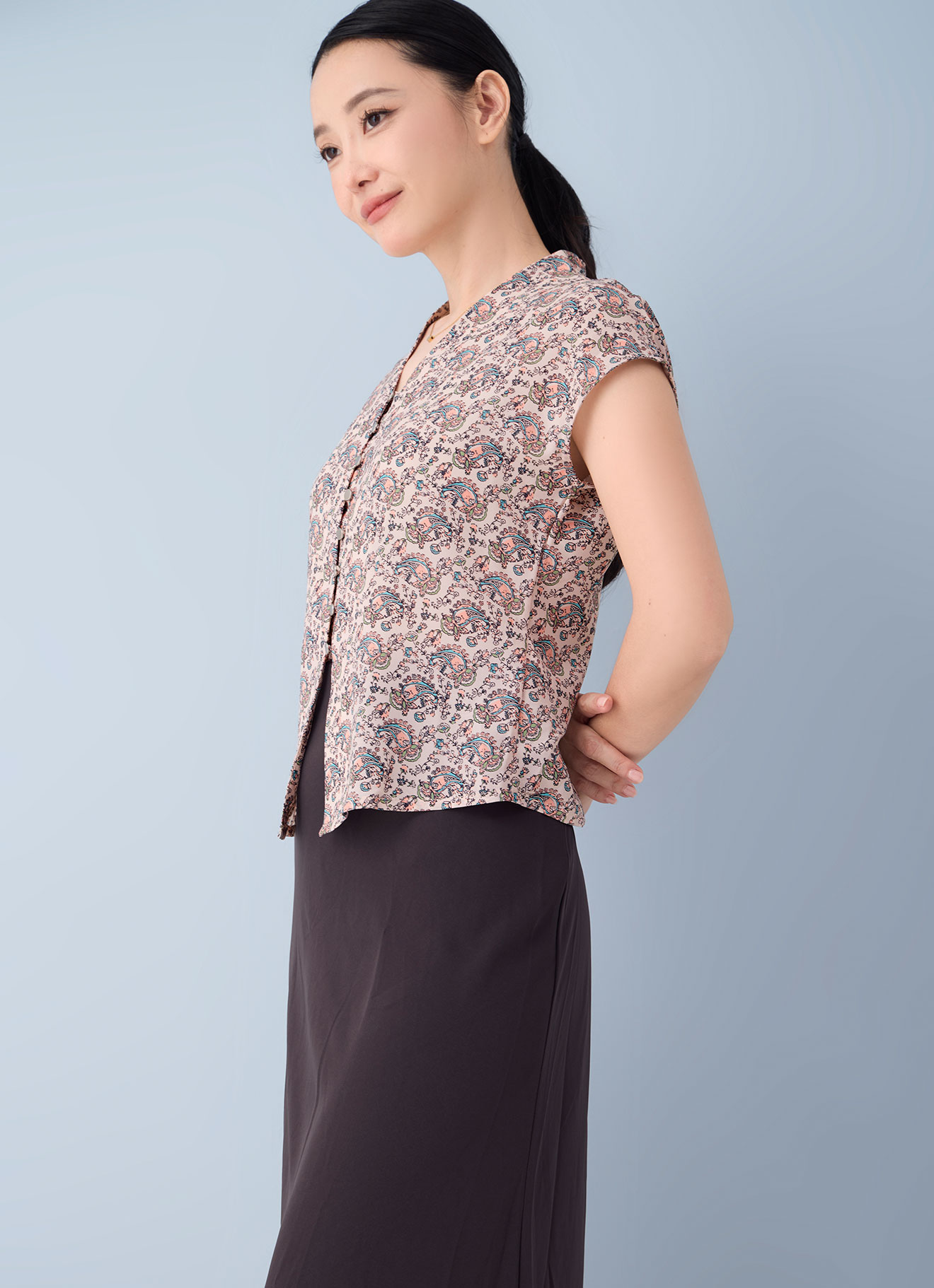 Cloud-Pink  by Printed Blouse
