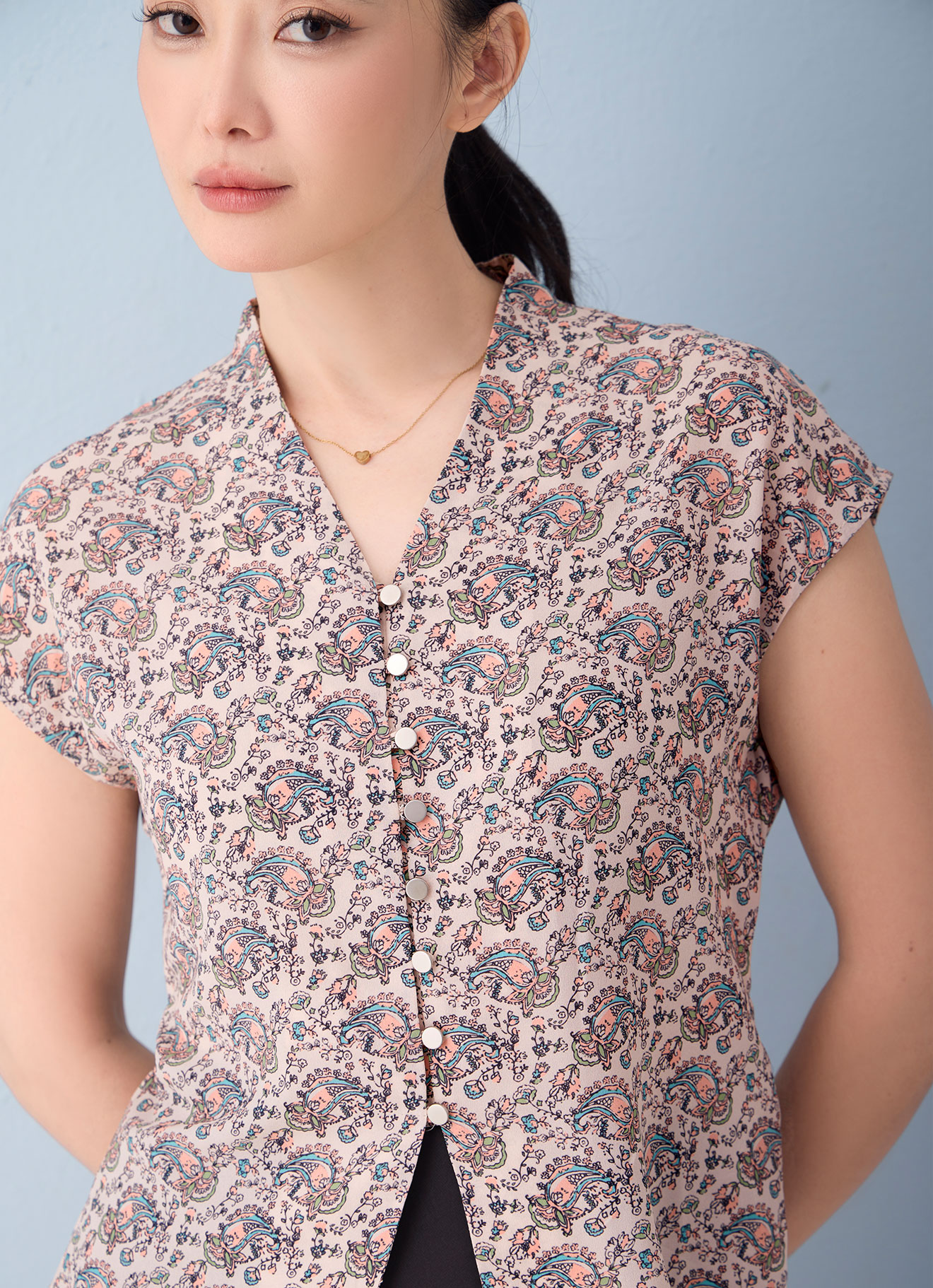 Cloud-Pink  by Printed Blouse