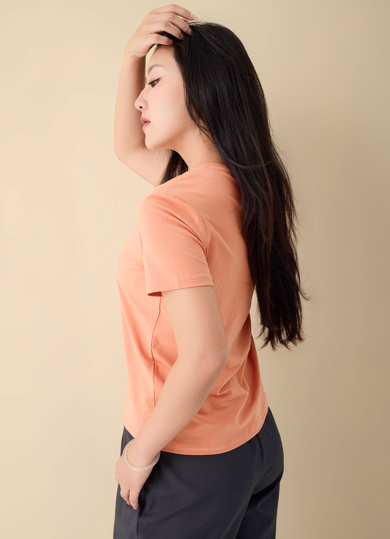 Copper-Tan by Printed T-Shirt